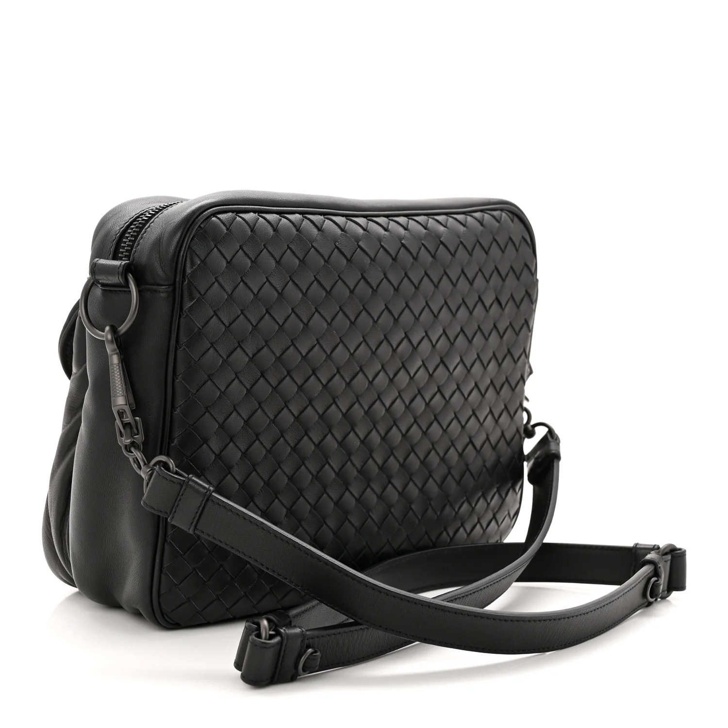Nappa Intrecciato Messenger Bag Black