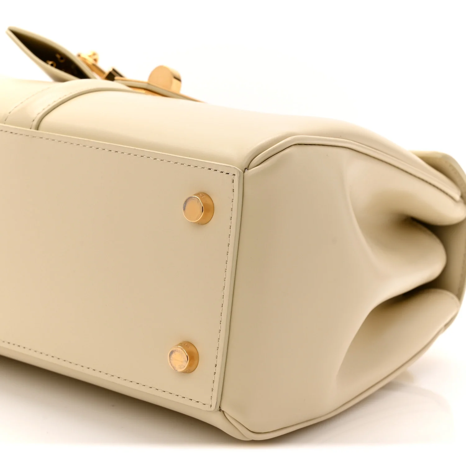 Satinated Calfskin Small 16 Top Handle Bag Beige