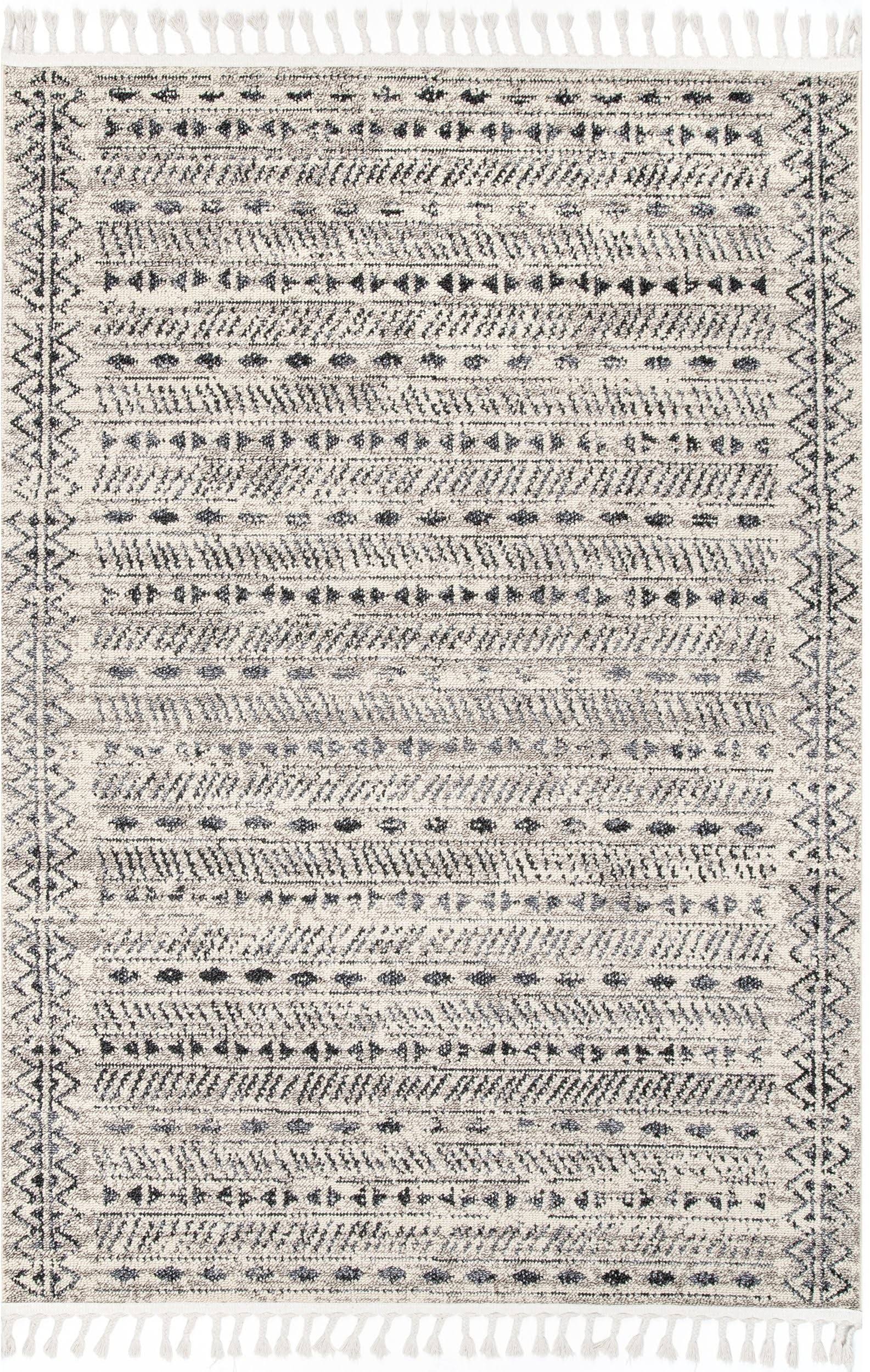 nuLOOM Wilmarie Striped Tassel Ivory 5 ft. x 8 ft. Area Rug