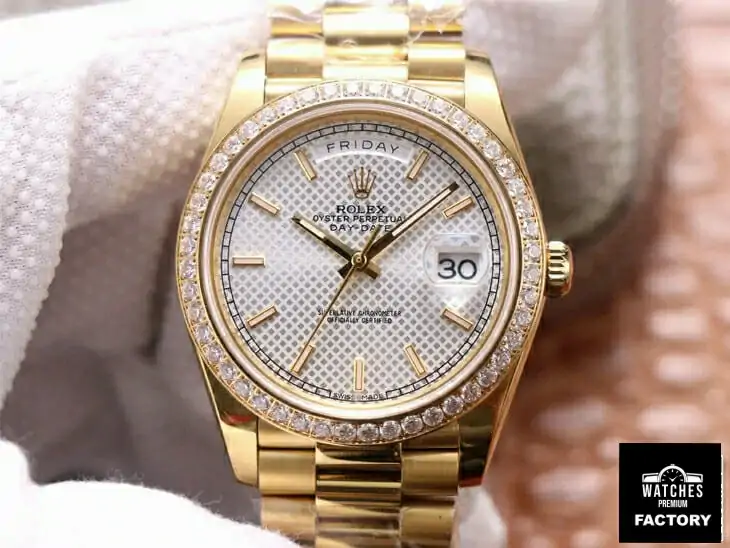 Rolex Day Date M228348RBR-0005 EW Factory Diamond-Set Bezel