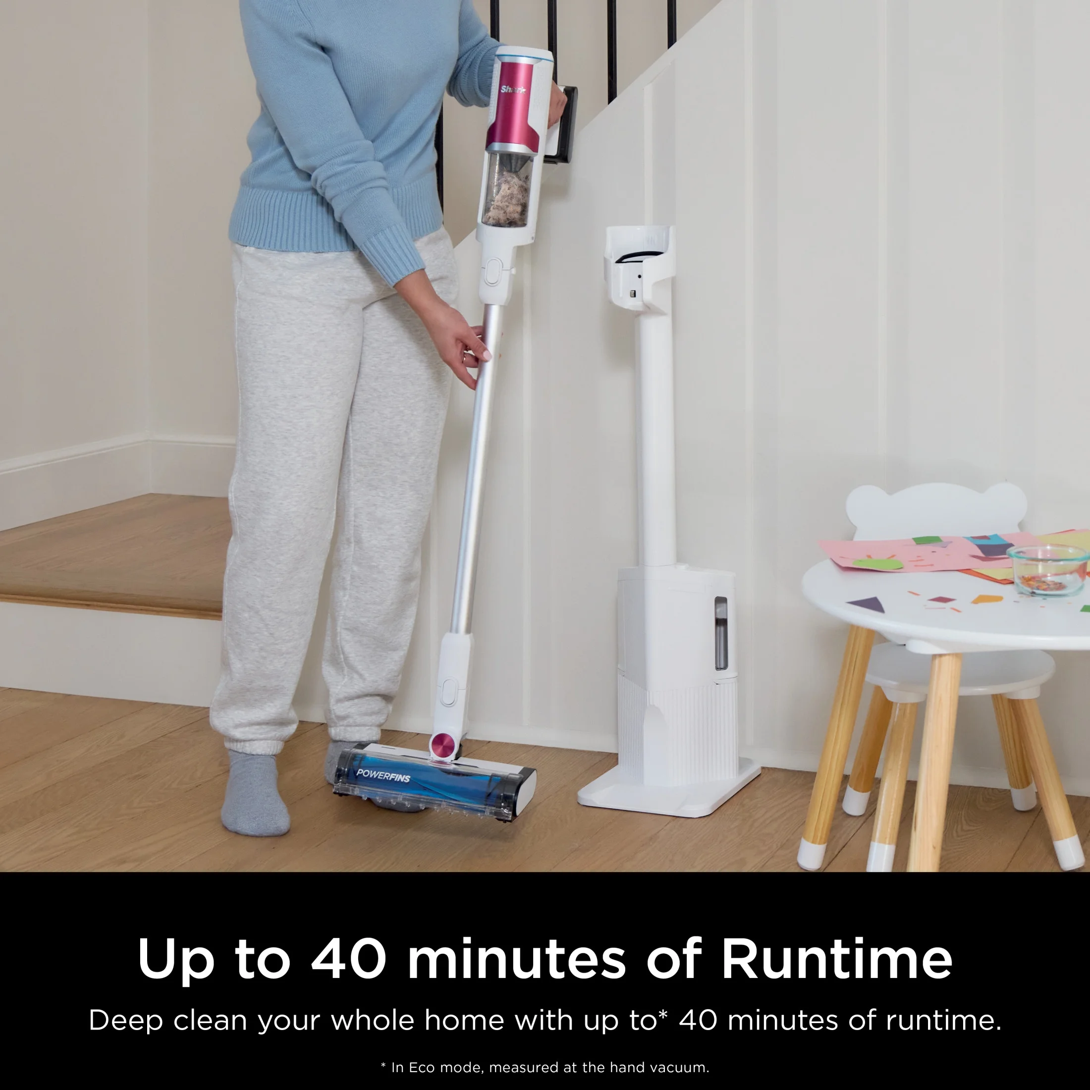 Clean Empty Cordless Stick Vacuum, Carpet and Hardfloors, Auto Empty Base, Self Cleaning Brushroll, HEPA Filter, BU3120 White(White+Bold Magenta) Image 9