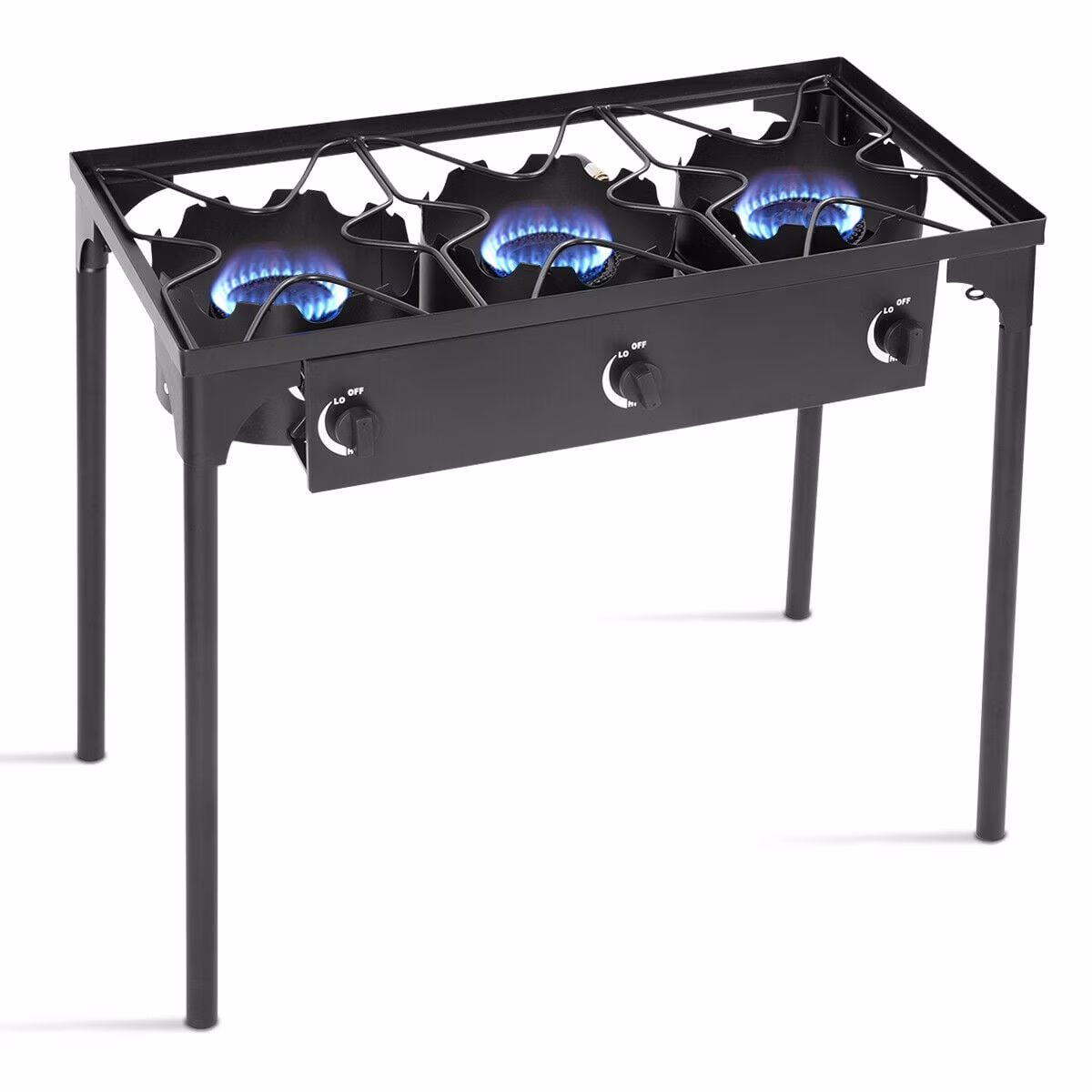 Goplus Portable Propane 225, 000 - BTU 3 Burner Gas Cooker Outdoor Camp Stove BBQ