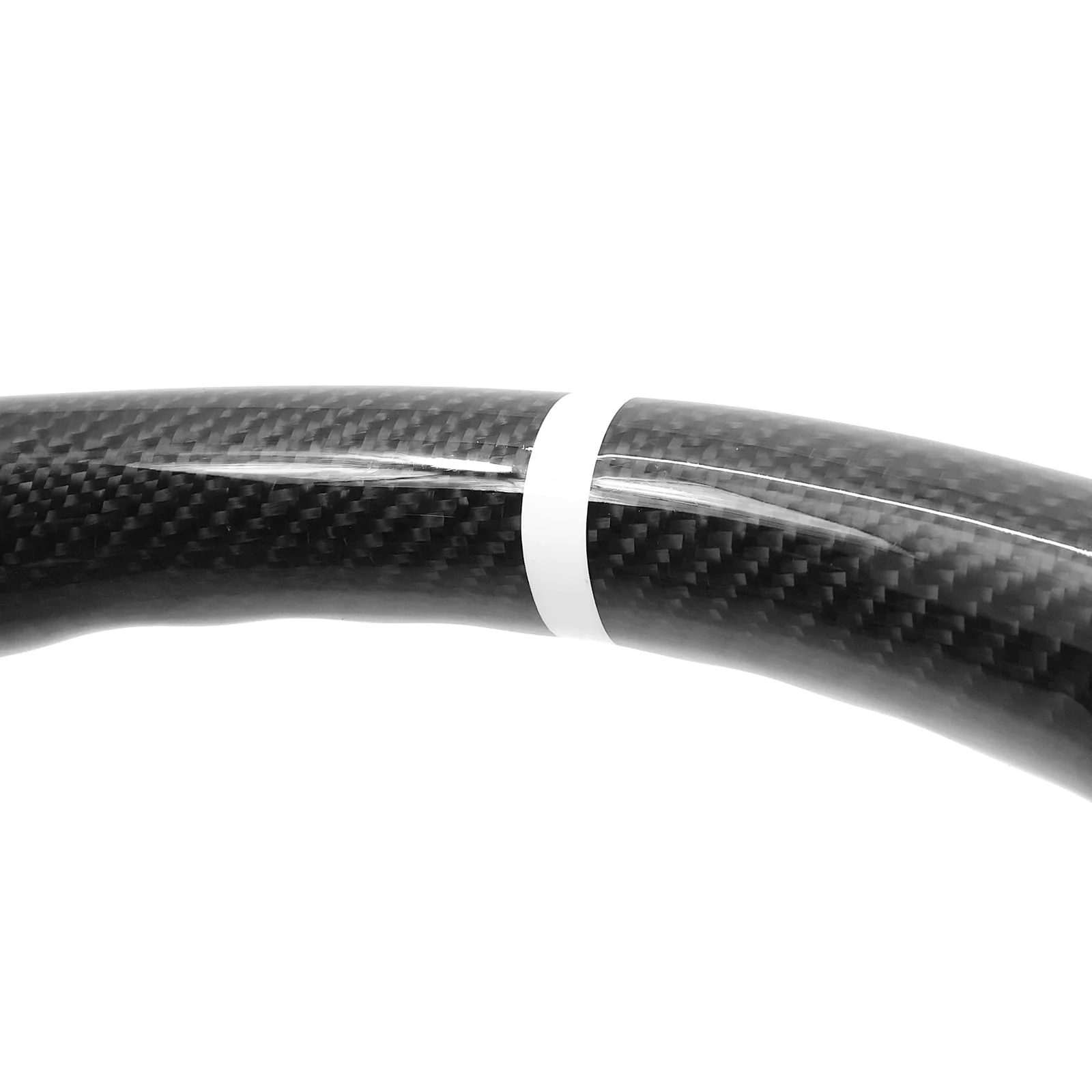 Ikon Motorsports Steering Wheel Compatible with 17-23 Tesla Model 3 Y Carbon Fiber  Perforated Leather With White Stitching  Stripe Steering Wheel Cover