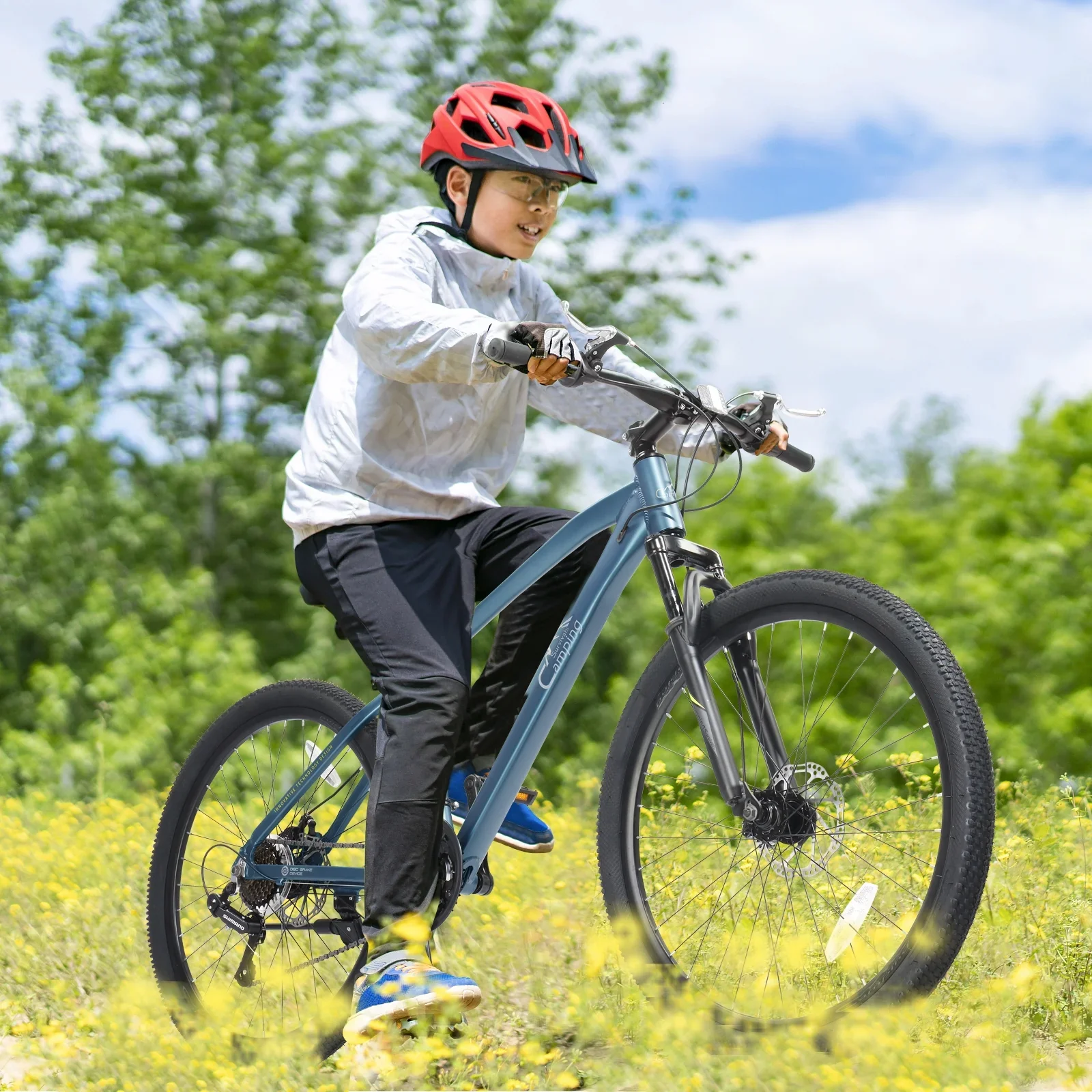 UBesGoo 24in Mountain Bike for Adults, Aluminum Frame Lightweight 21 Speeds Men/Women Bike with Dual Disc Brake, Twist Shifters, Green