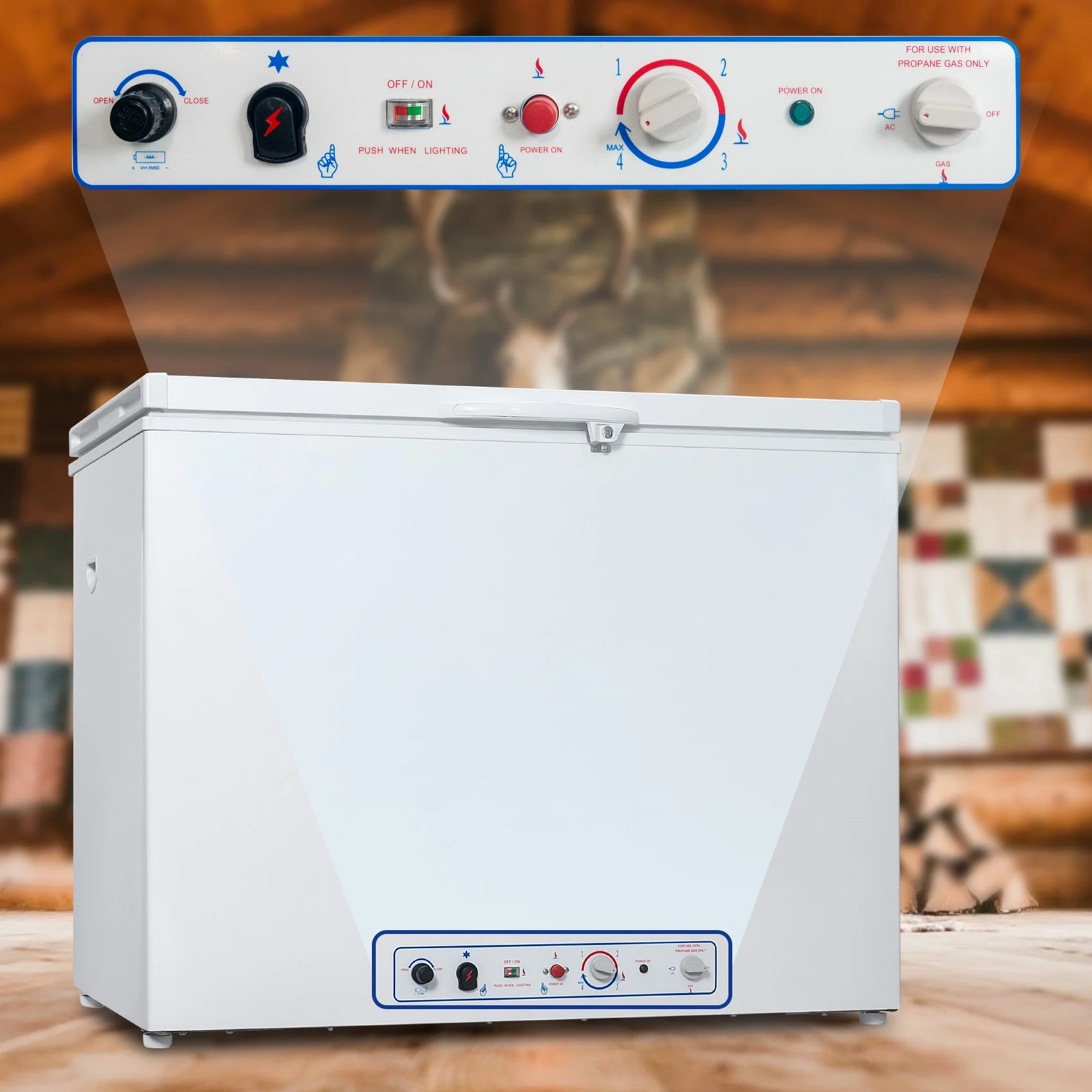 7 Cu ft Propane Chest Freezer, LPG/110V 2 Way Freezer Off Grid Lock and Top Door for Outdoor White - Image 7