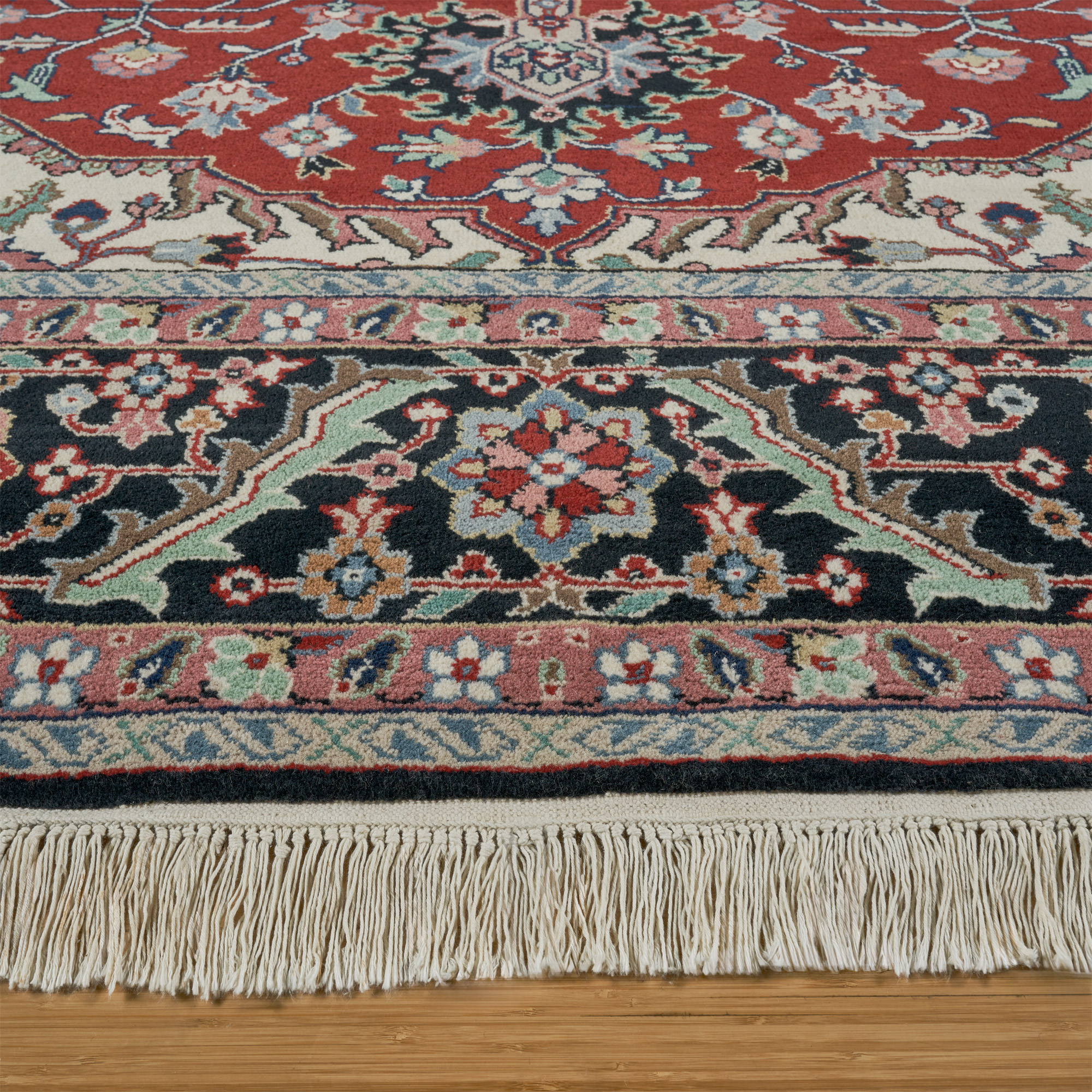 Chatsworth Hand Knotted Rug Collection, Indo Herez Red