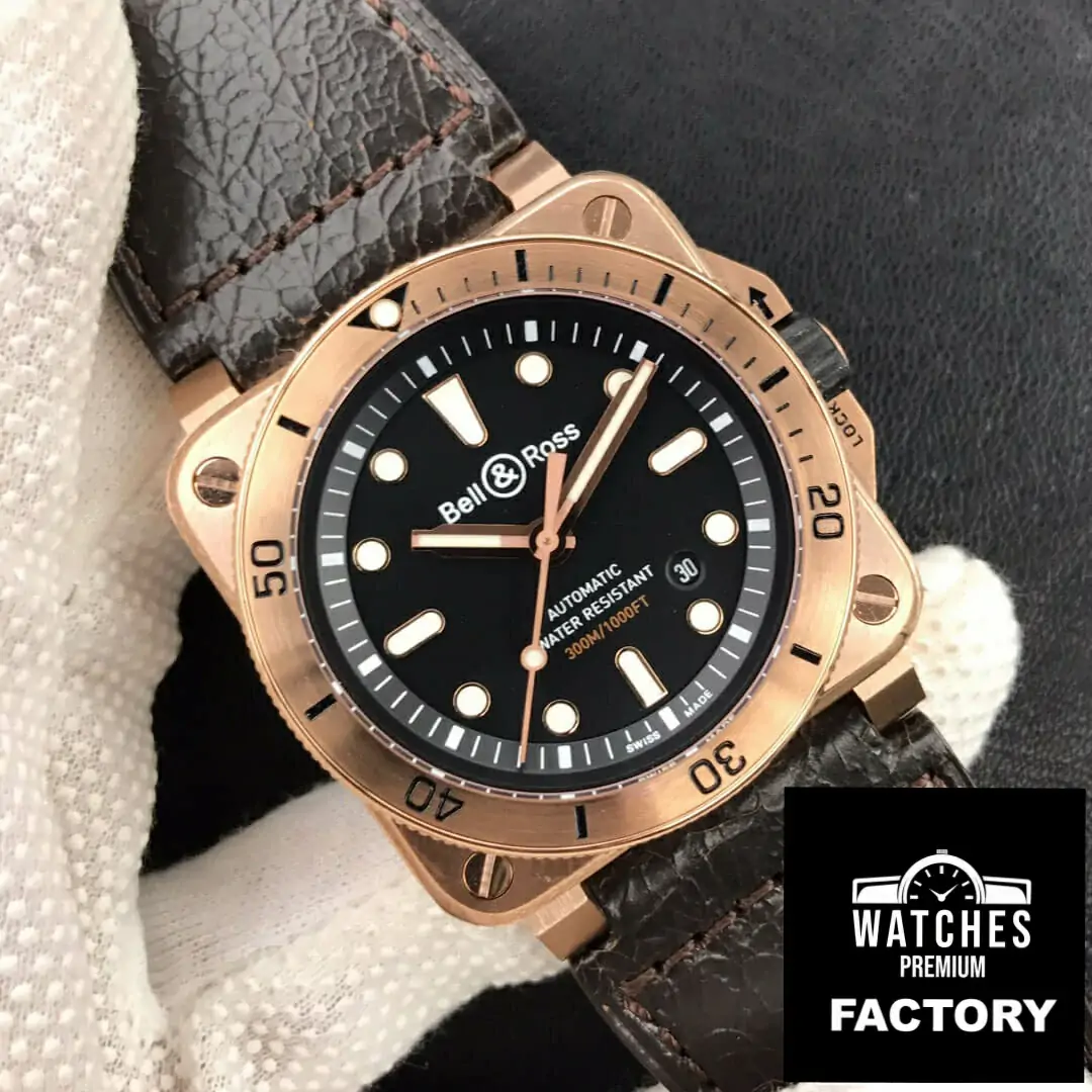 Bell & Ross BR0392-D-BL-BR / SCA Gold Bezel