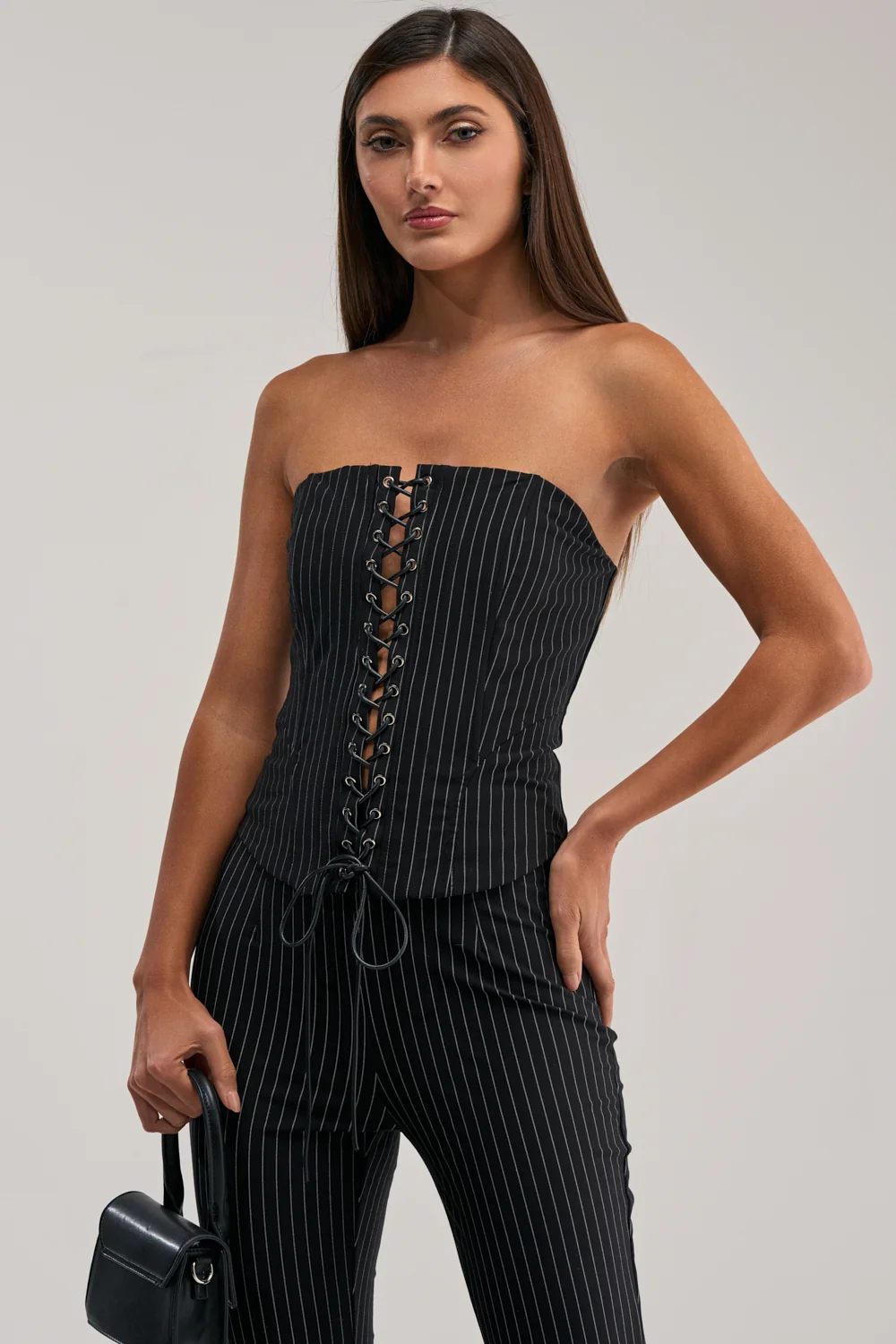 LIVI STRETCHY PINSTRIPE CORSET - Akira Store