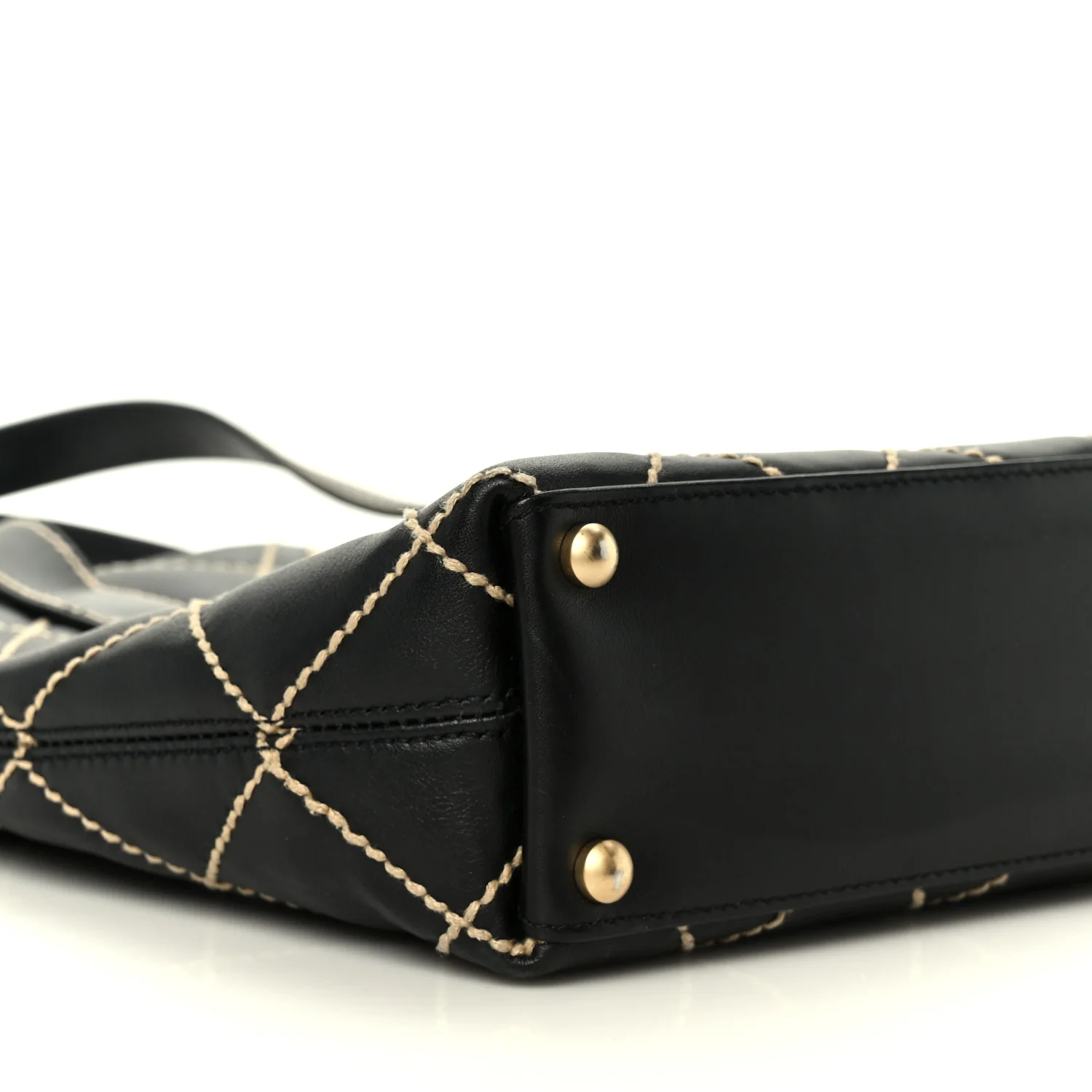 Calfskin Wild Stitch Tote Black