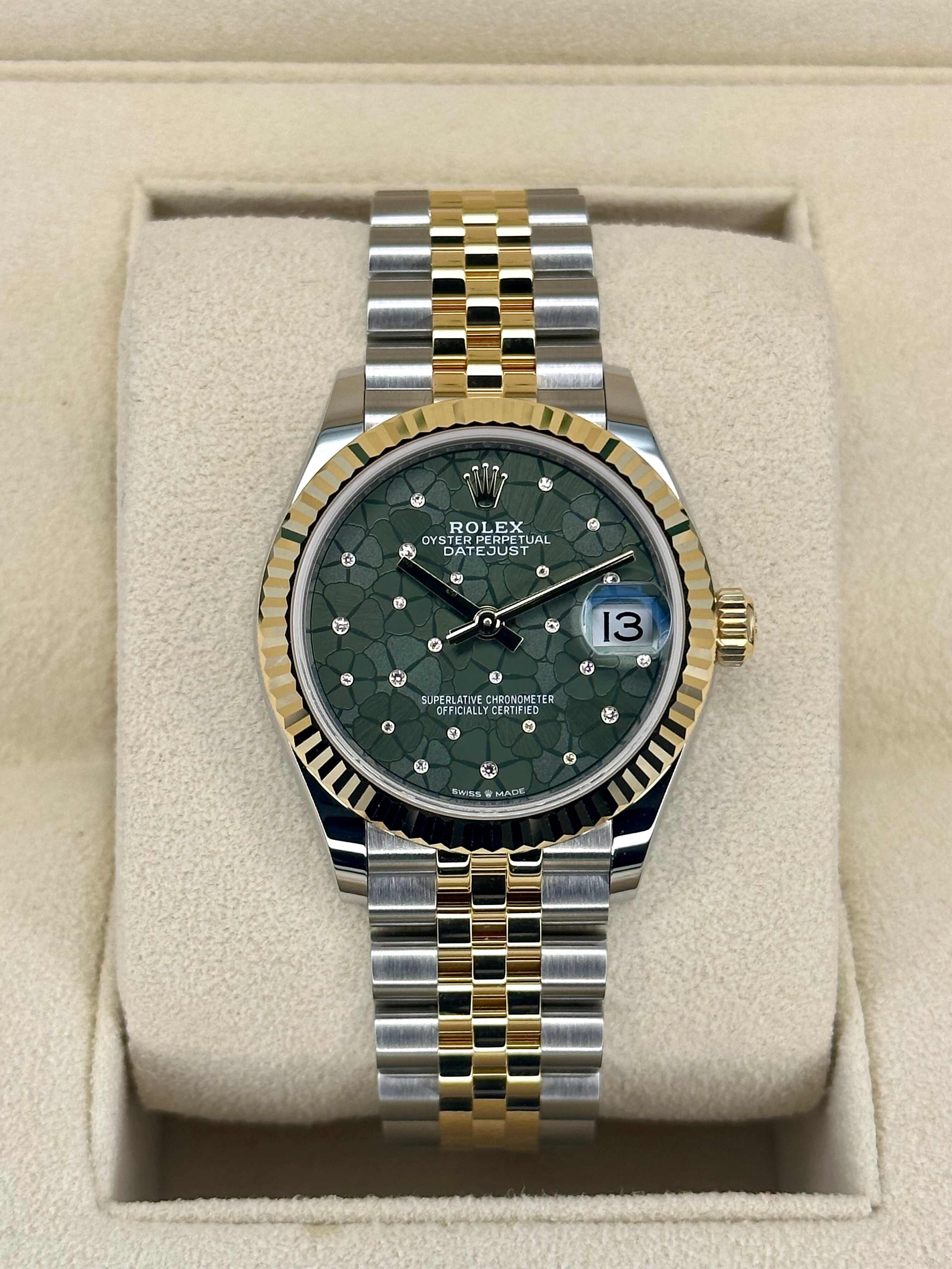 NEW 2024 ロレックス レディデイトジャスト 31mm 278273 ツートーンフローラルモチーフダイヤルRolex