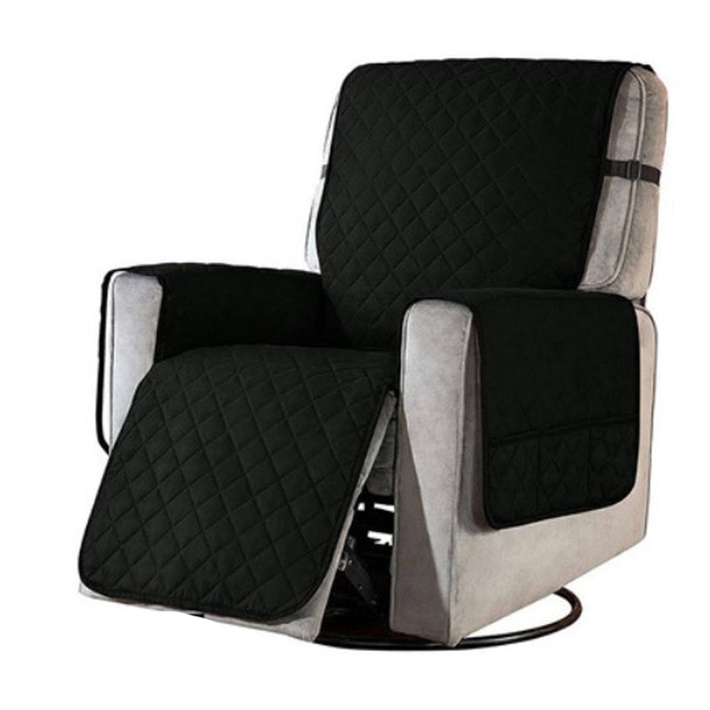 Waterproof Recliner Chair Cover with Non Slip Strap Black / S