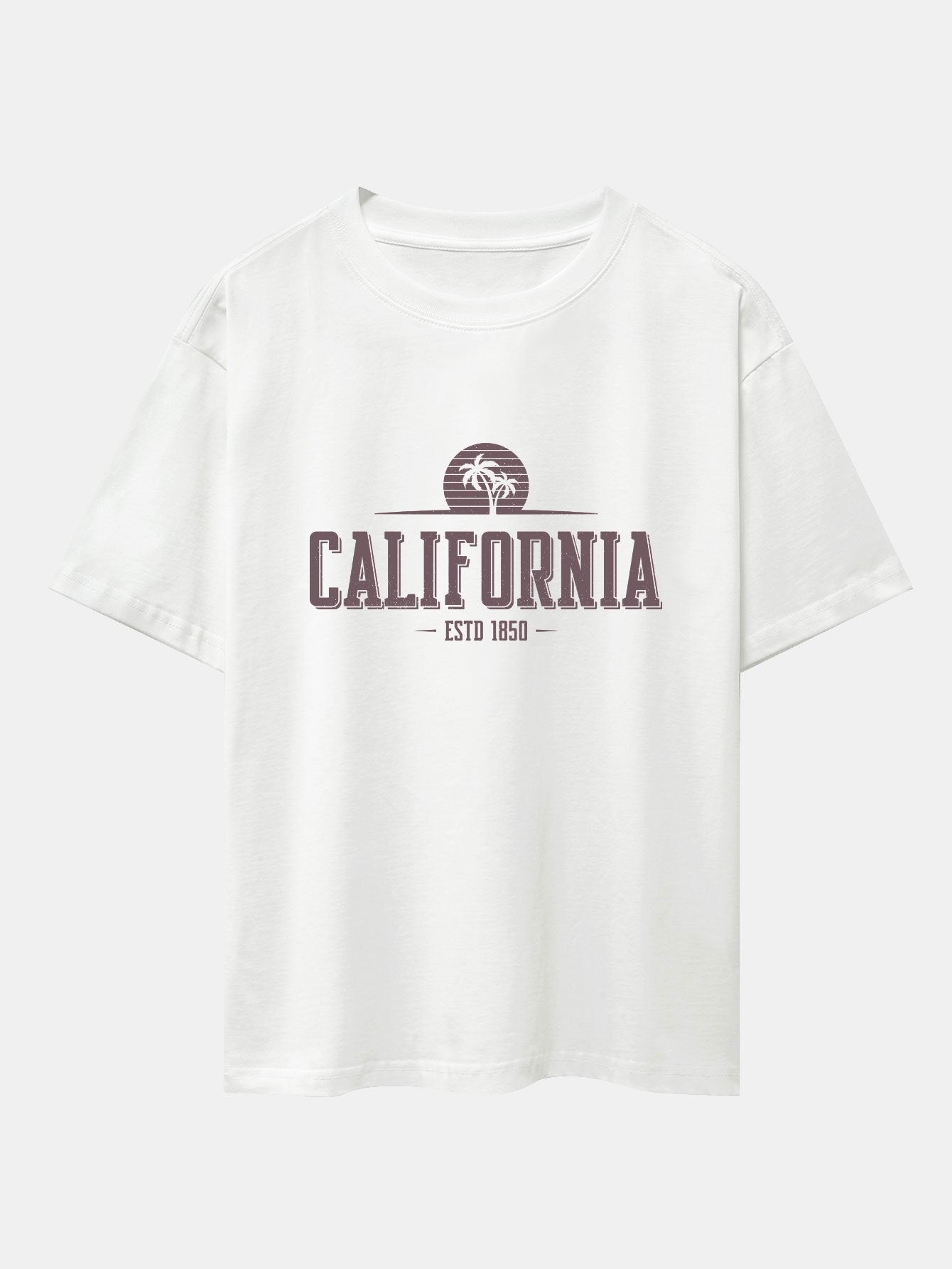 T-shirt oversize épais à imprimé lettres vintage Californie