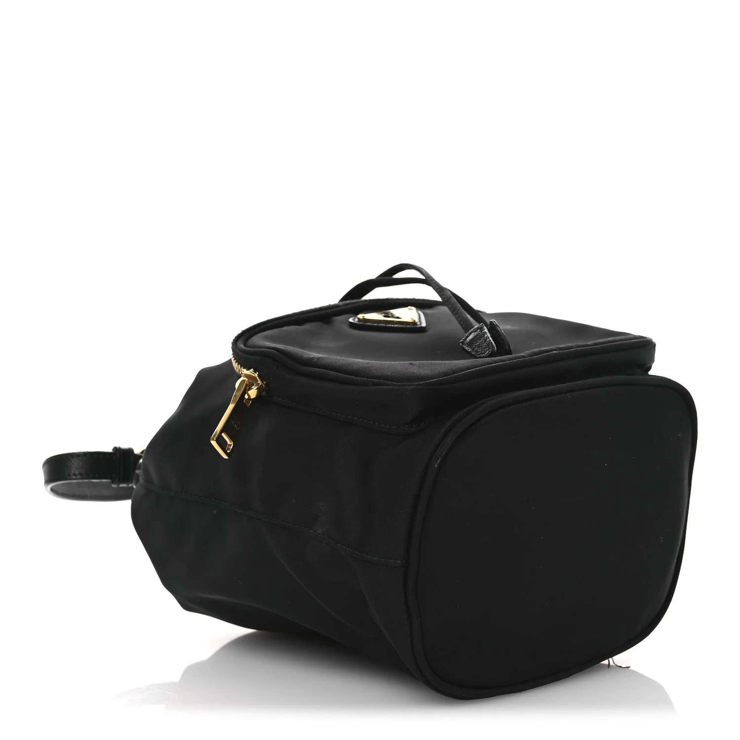 Saffiano Tessuto Nylon Mini Bucket Crossbody Bag Black