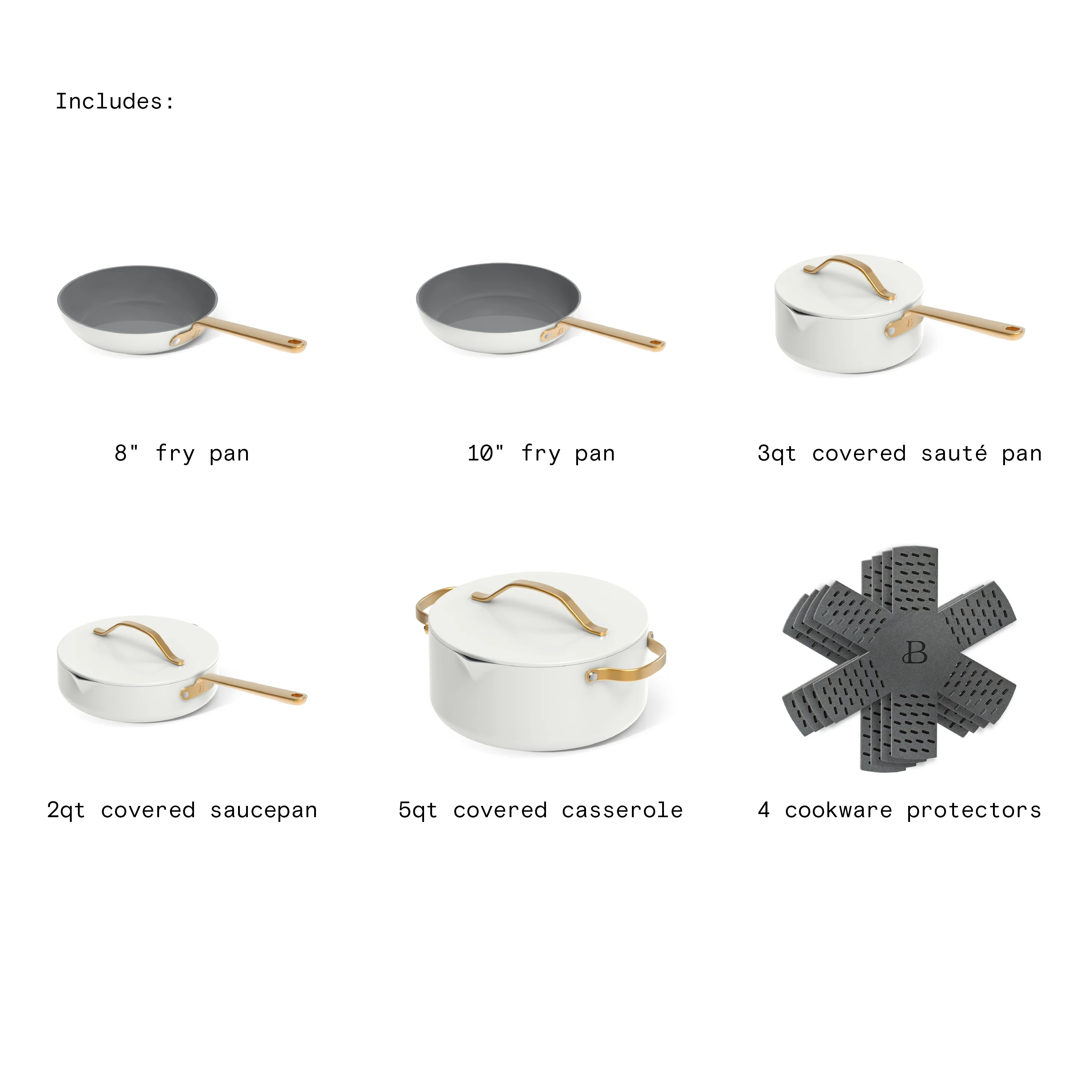 12pc Ceramic Non-Stick Cookware Set with Strainer Lids, White Icing by (White Icing) - Image 10