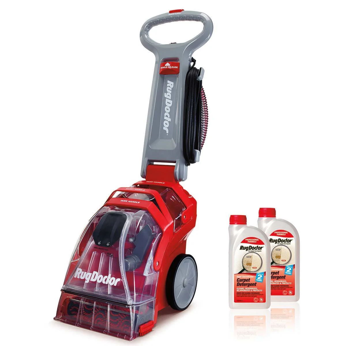 Nettoyeur de tapis en profondeur Rug Doctor avec 2 x 1 L de détergent pour tapis
