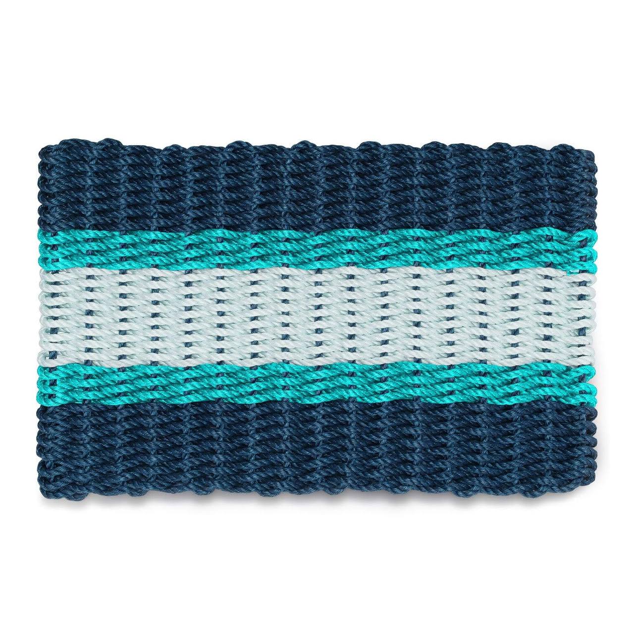Lobster Rope Doormat, Outdoor Door Mat, Wicked Good Nautical Rope Mats, Navy, Teal, Seafoam, 18