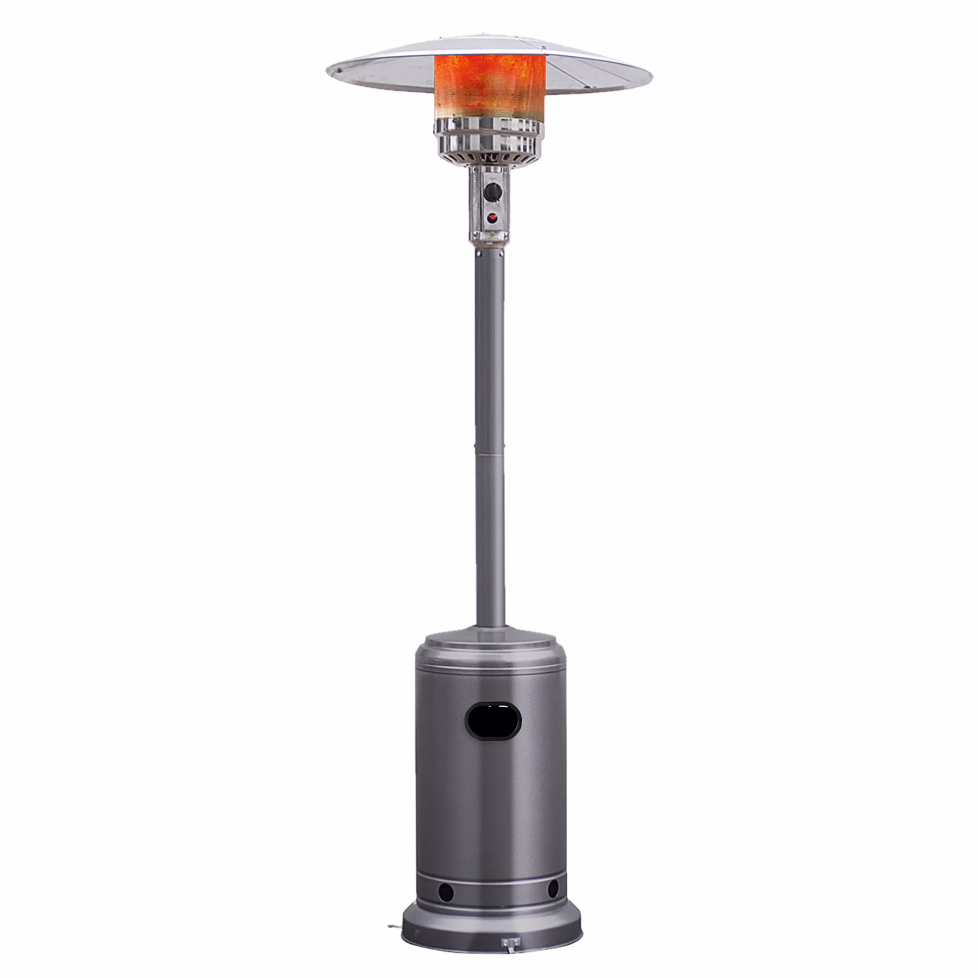 50000 BTU Propane Patio Heater Standing Steel with Wheels Grey(Gray)