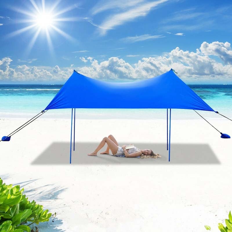 Tente de plage familiale 10 x 9 pieds avec auvent et pare-soleil