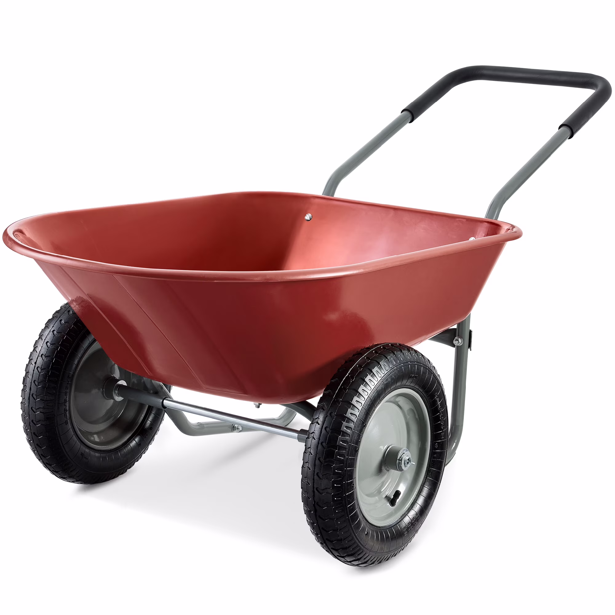 Dual-Wheel Home Wheelbarrow Yard Garden Cart for Lawn, Construction Green(Green) - Image 3
