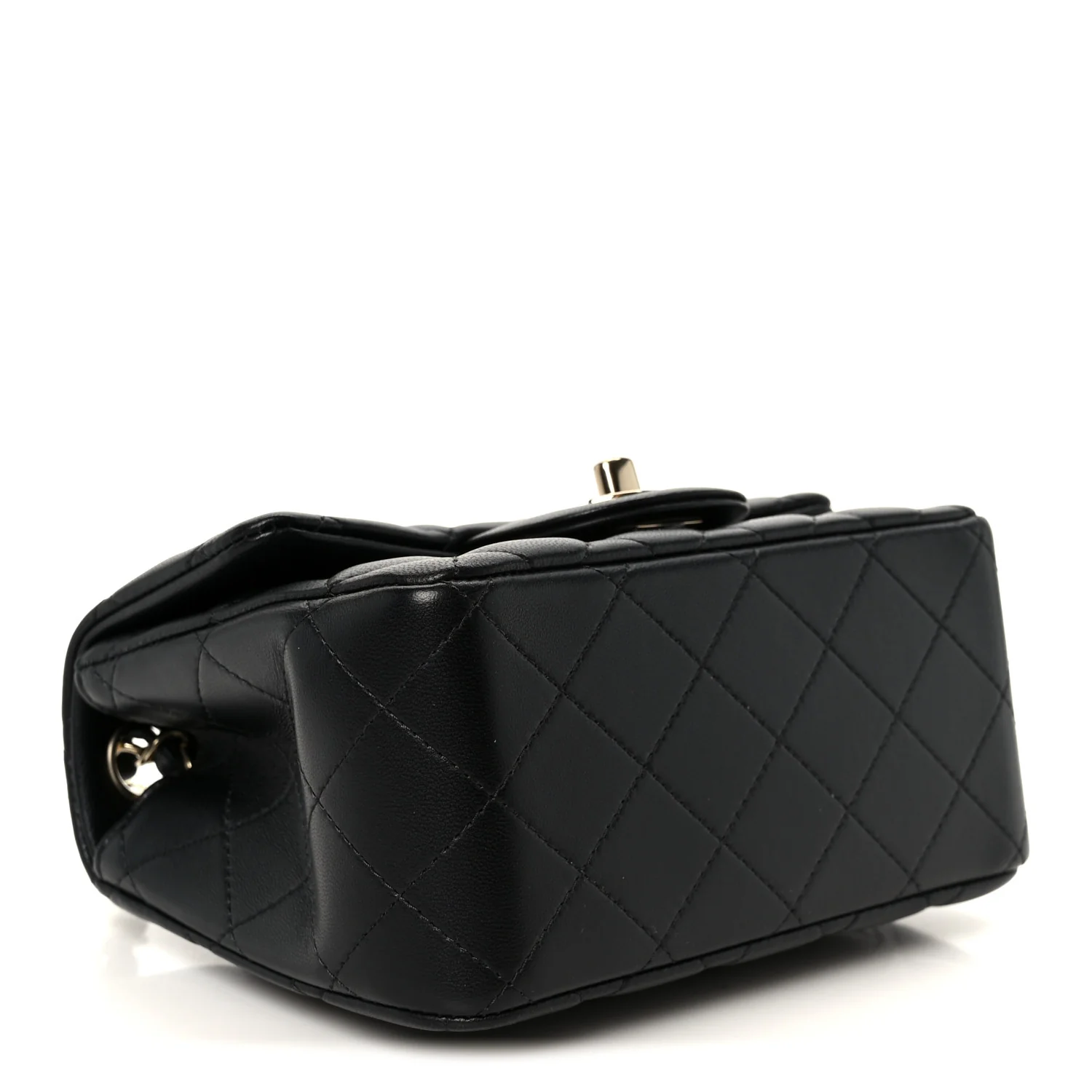 Lambskin Quilted Mini Square Flap Black