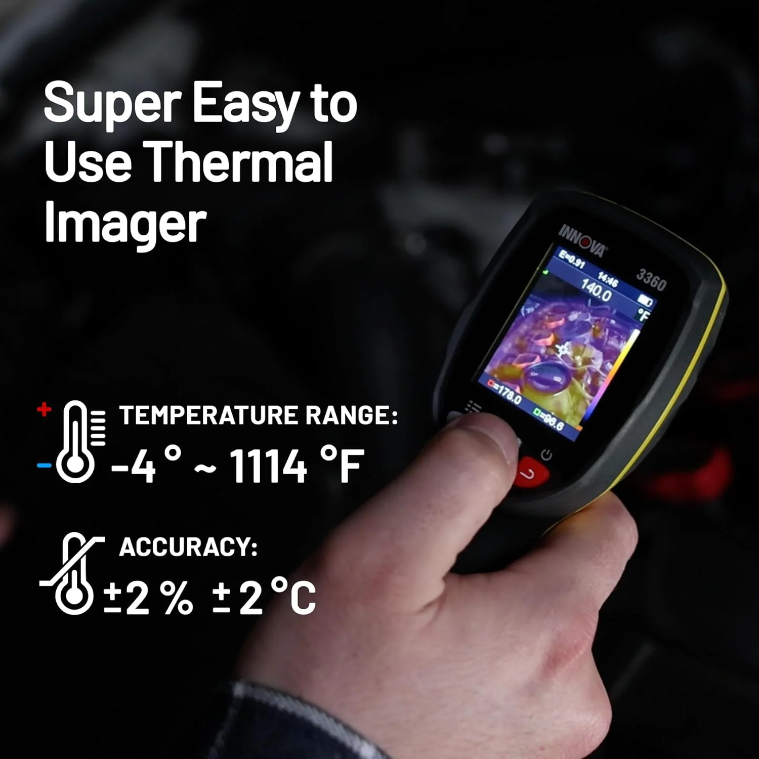 3360 Thermal Camera Infrared Camera with Heat Vision Identify Hot/Cold Spots -4�� ~ 1112��F Easy to Use Thermal Imager - Image 5