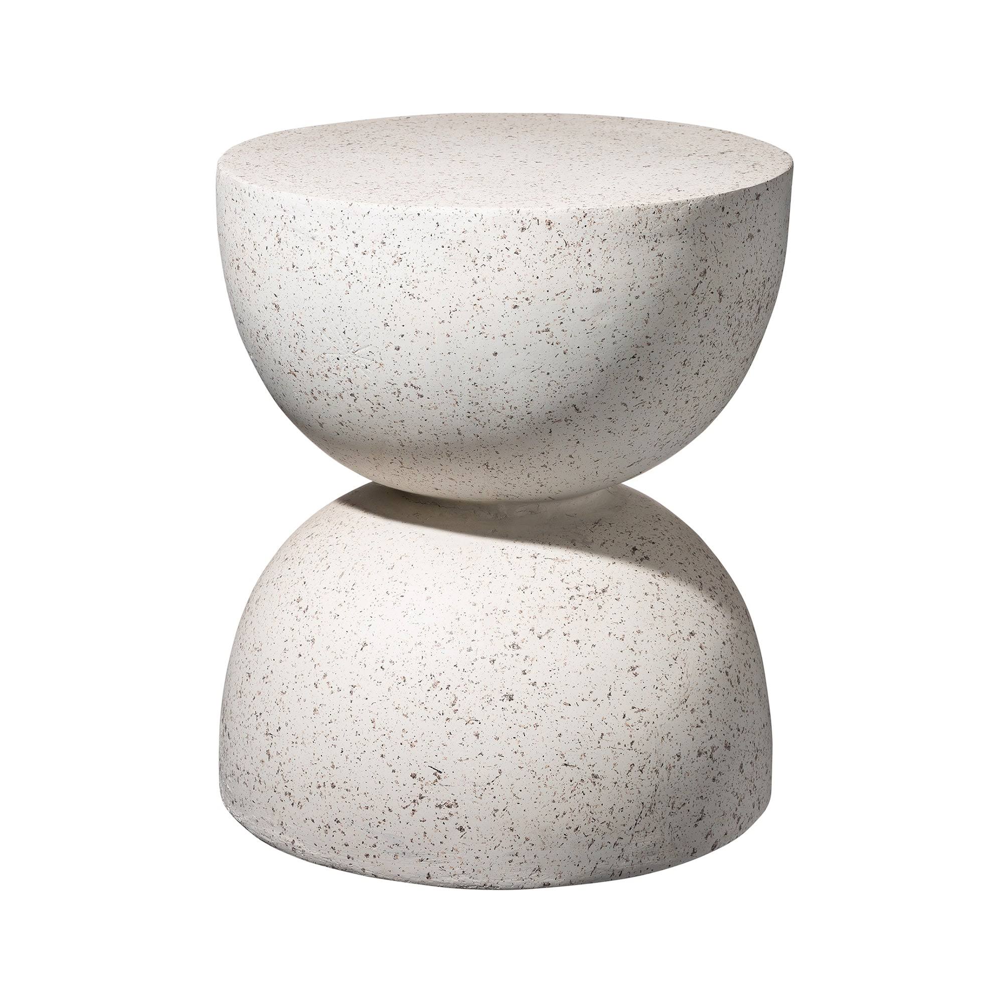 Glitzhome Modern Multi-functional MGO Faux Terrazzo Garden Stool Plant Stand Accent Table - Off-White