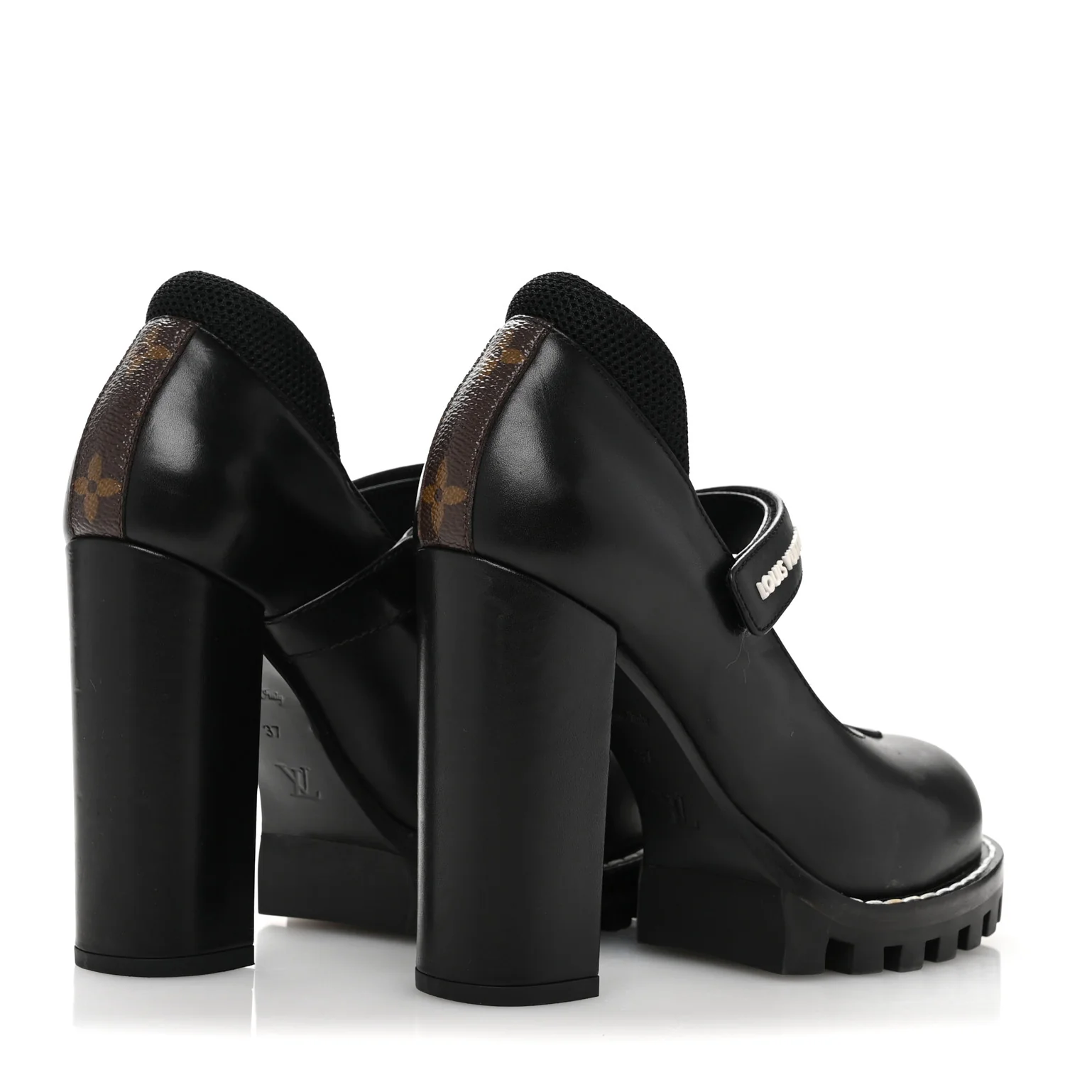 Calfskin Star Trail Ankle Pumps 37 Black