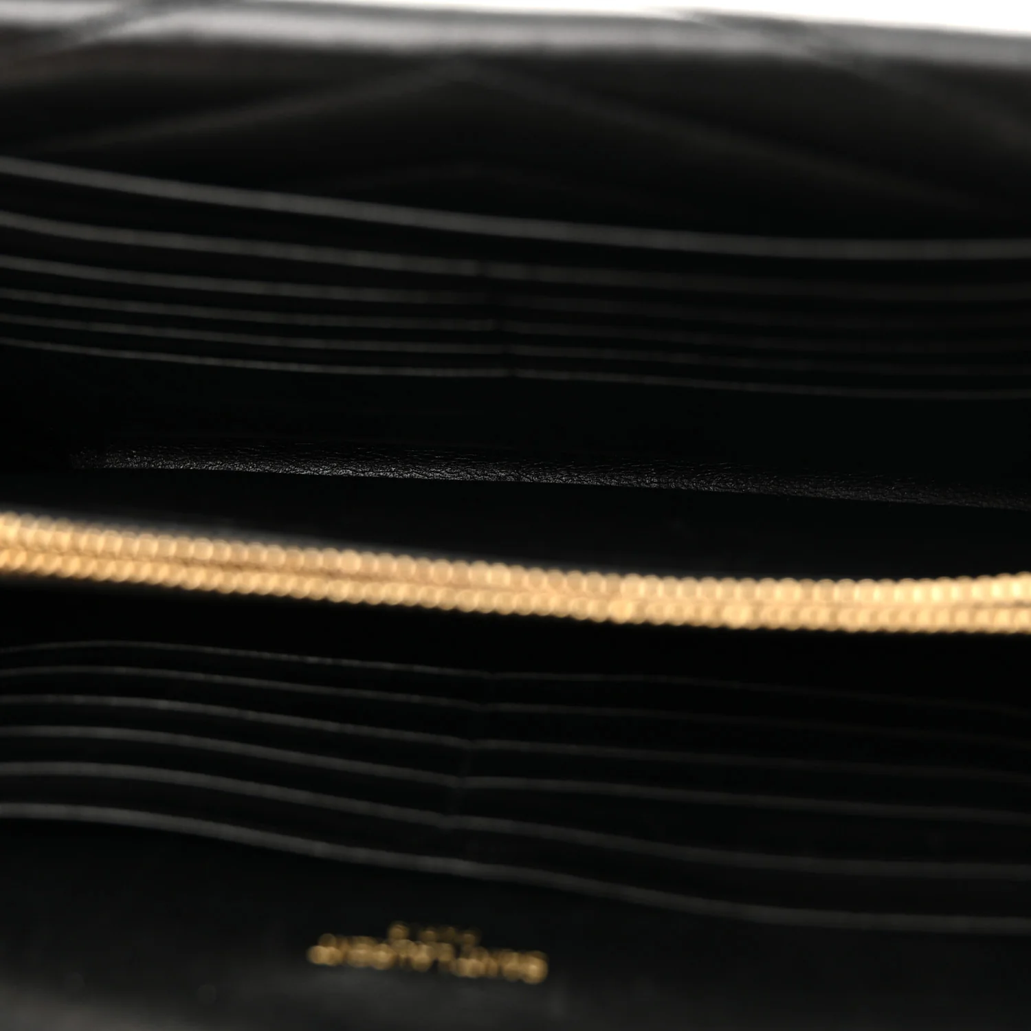 Lambskin Matelasse Chevron Monogram Sulpice Chain Wallet Black