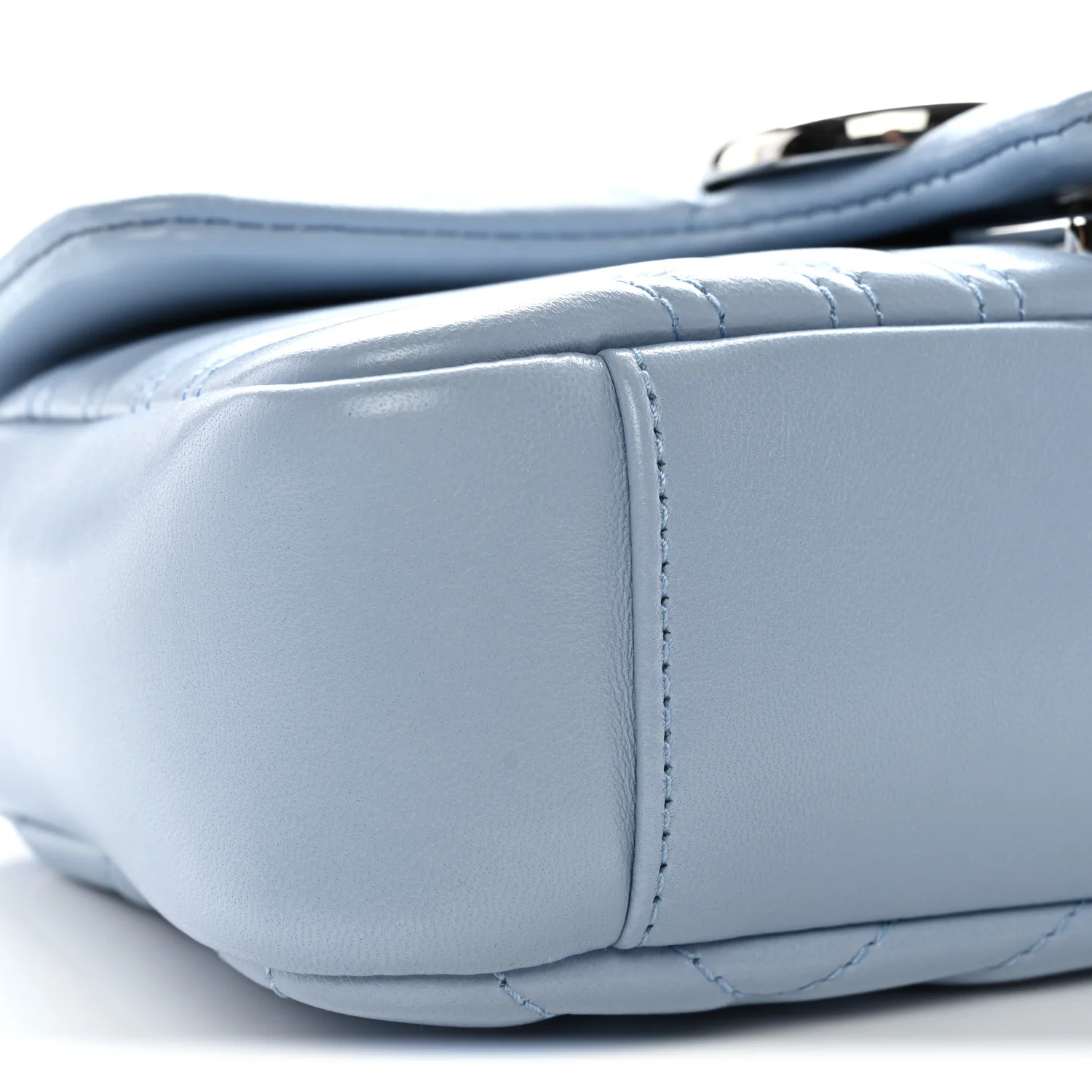 Lambskin Matelasse Small GG Marmont Shoulder Bag Porcelain Light Blue
