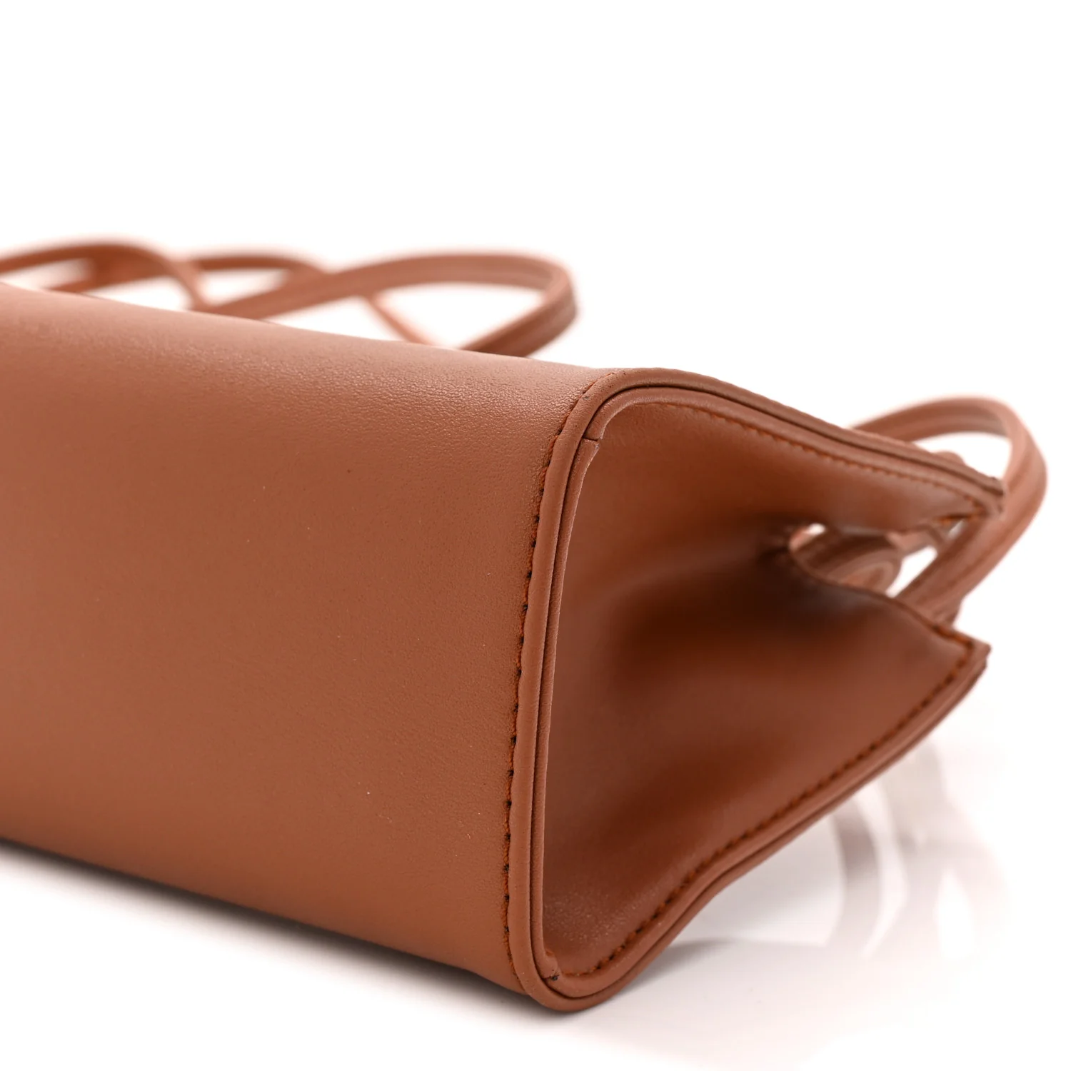 Vegan Leather Small Shopping Bag Tan