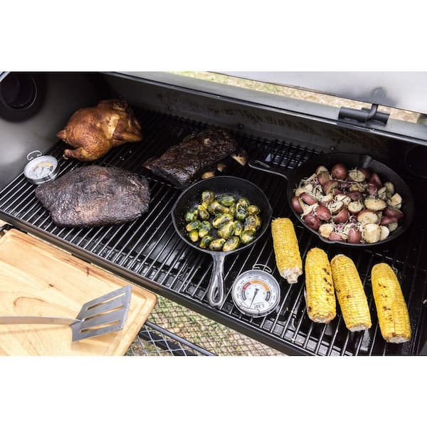 Longhorn Reverse Flow Offset Charcoal Smoker Grill in Black with 1,060 sq in Cooking Space Image 2