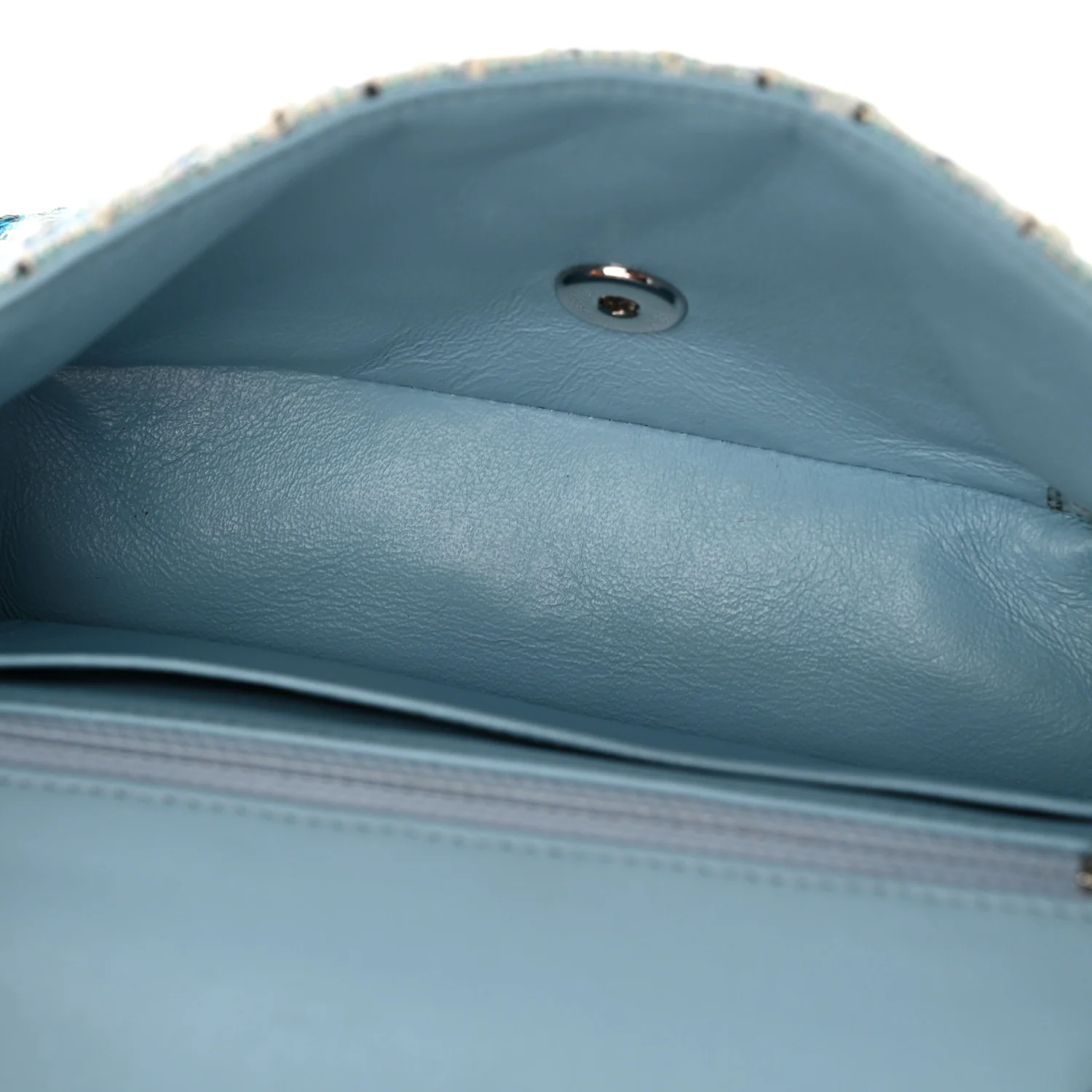 Tweed Braid Mini Flap Blue White Navy