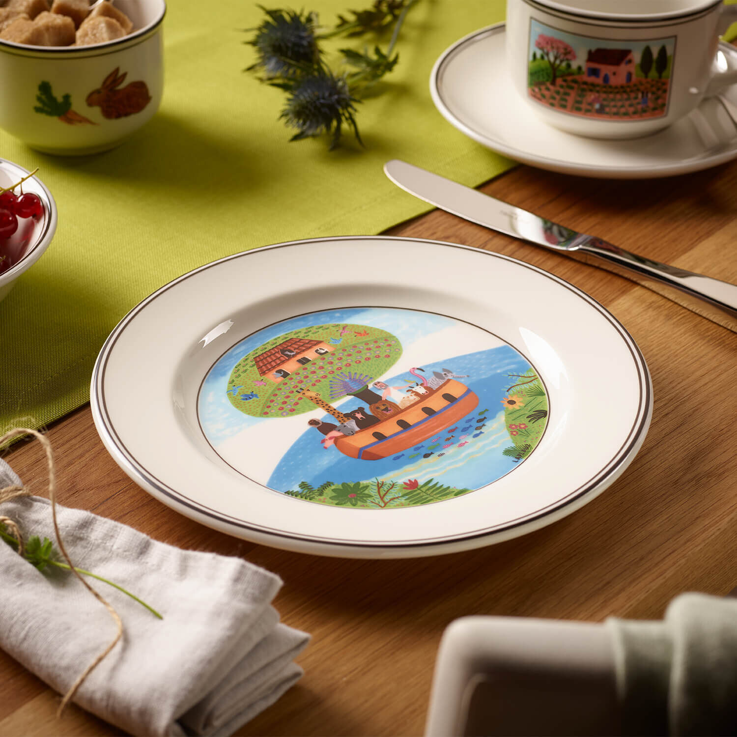 Design Naif Salad/ Dessert Plate - Multi-colored, 8.3'', Premium Porcelain