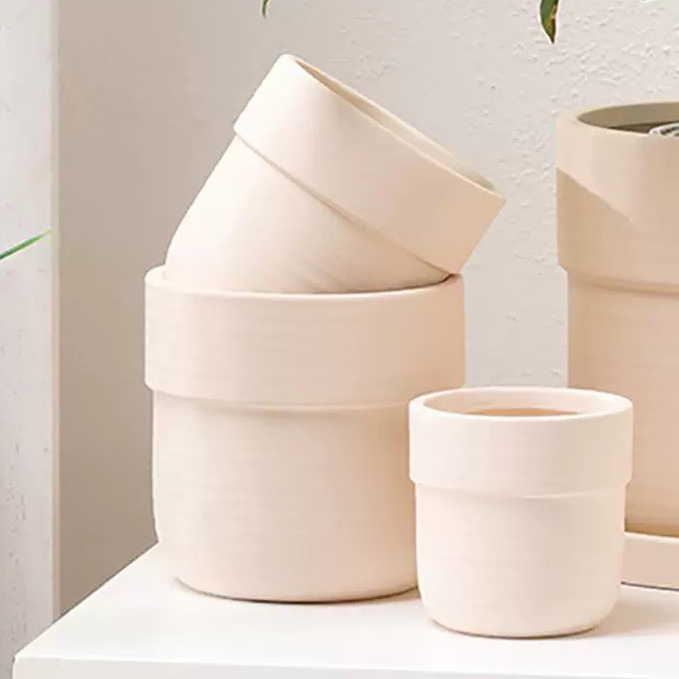 Modern Home Garden Decorative Succulent Plant Pots Indoor Home Decoration White Terracotta Pot Ceramic Flower Pots