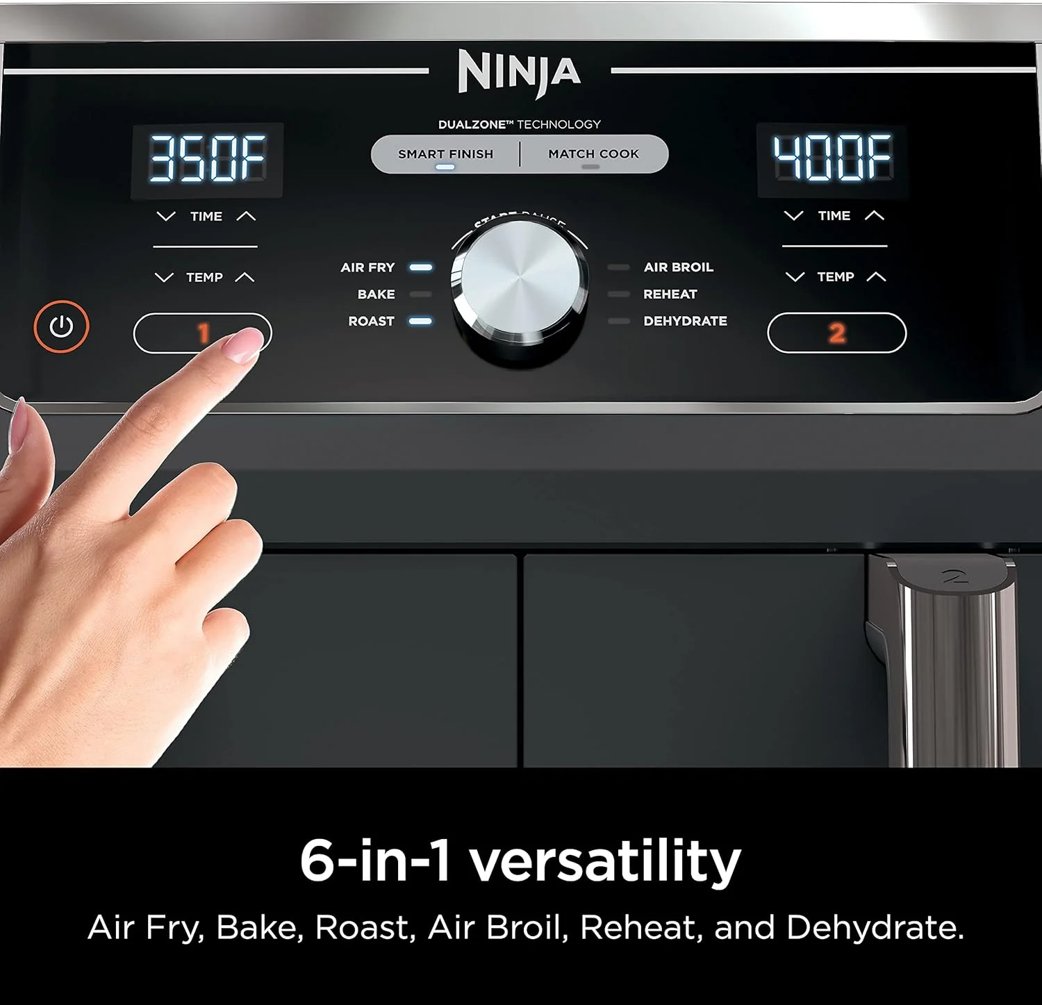 Friteuse à air Ninja Foodi 6-en-1 FlexBasket avec MegaZone de 7 pintes et séparateur de panier