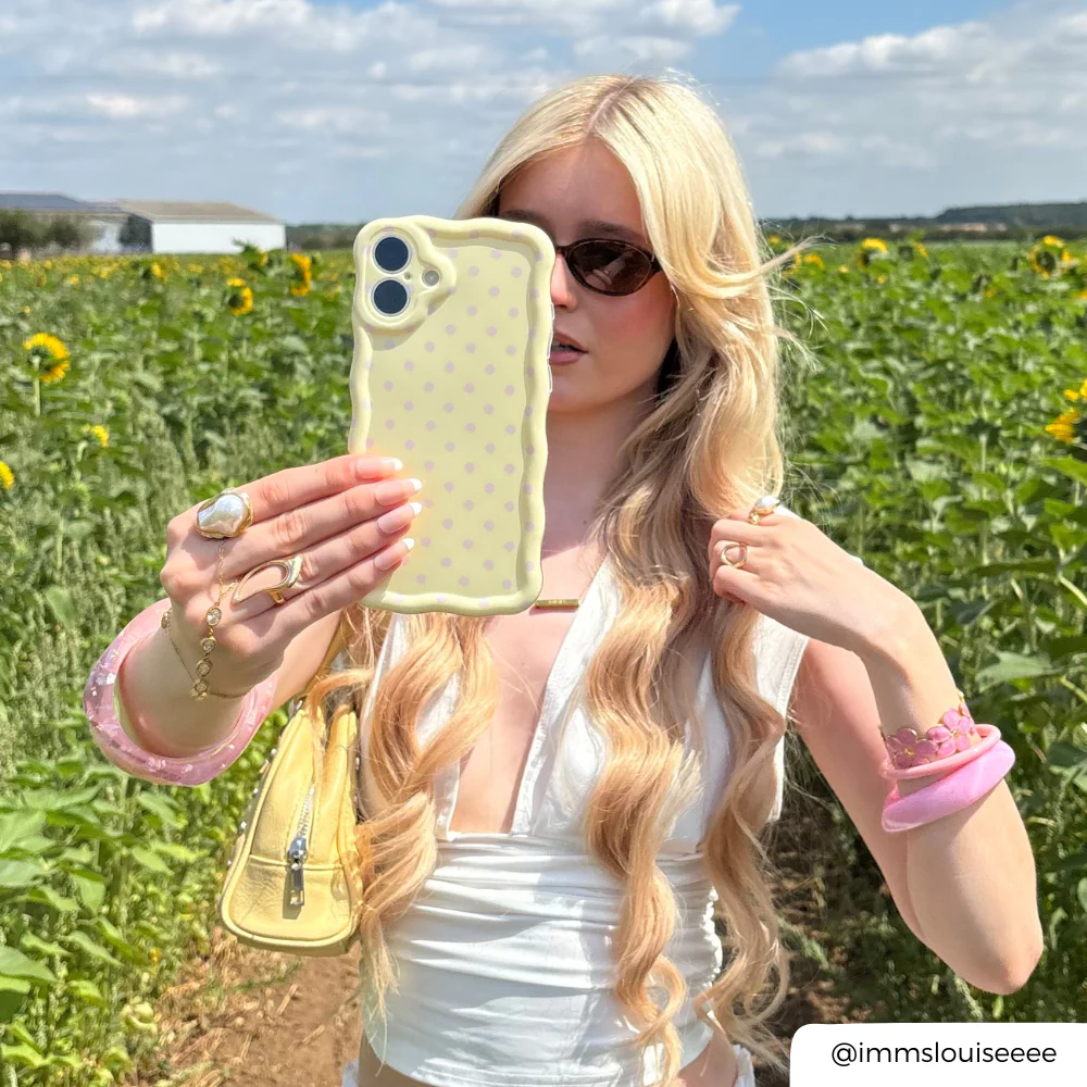 Wavy Phone Case - Butter Blush Polka Dot