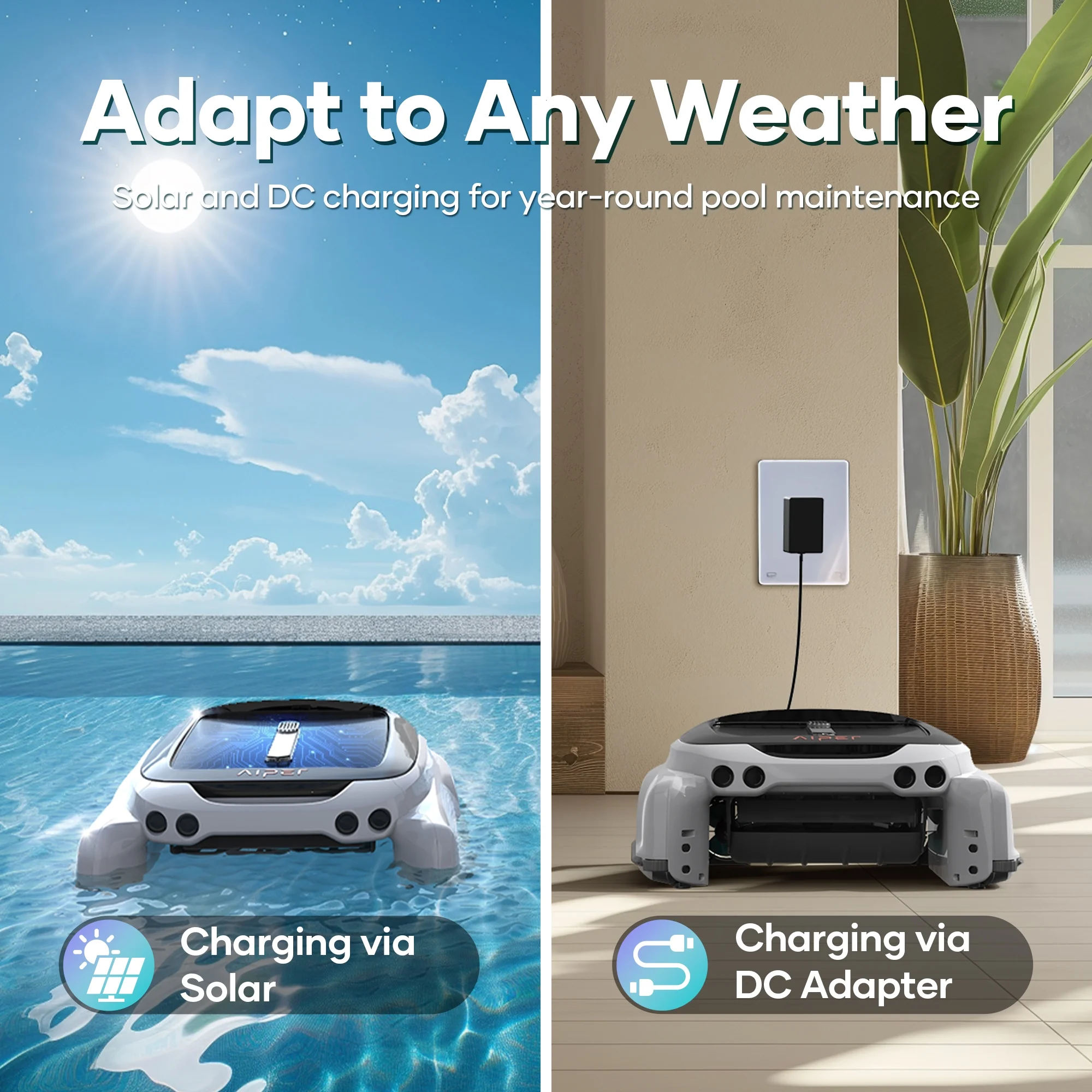 Aiper Surfer M1 Automatic Pool Skimmer Robotic Surface Cleaner with App Control & Solar Powered
