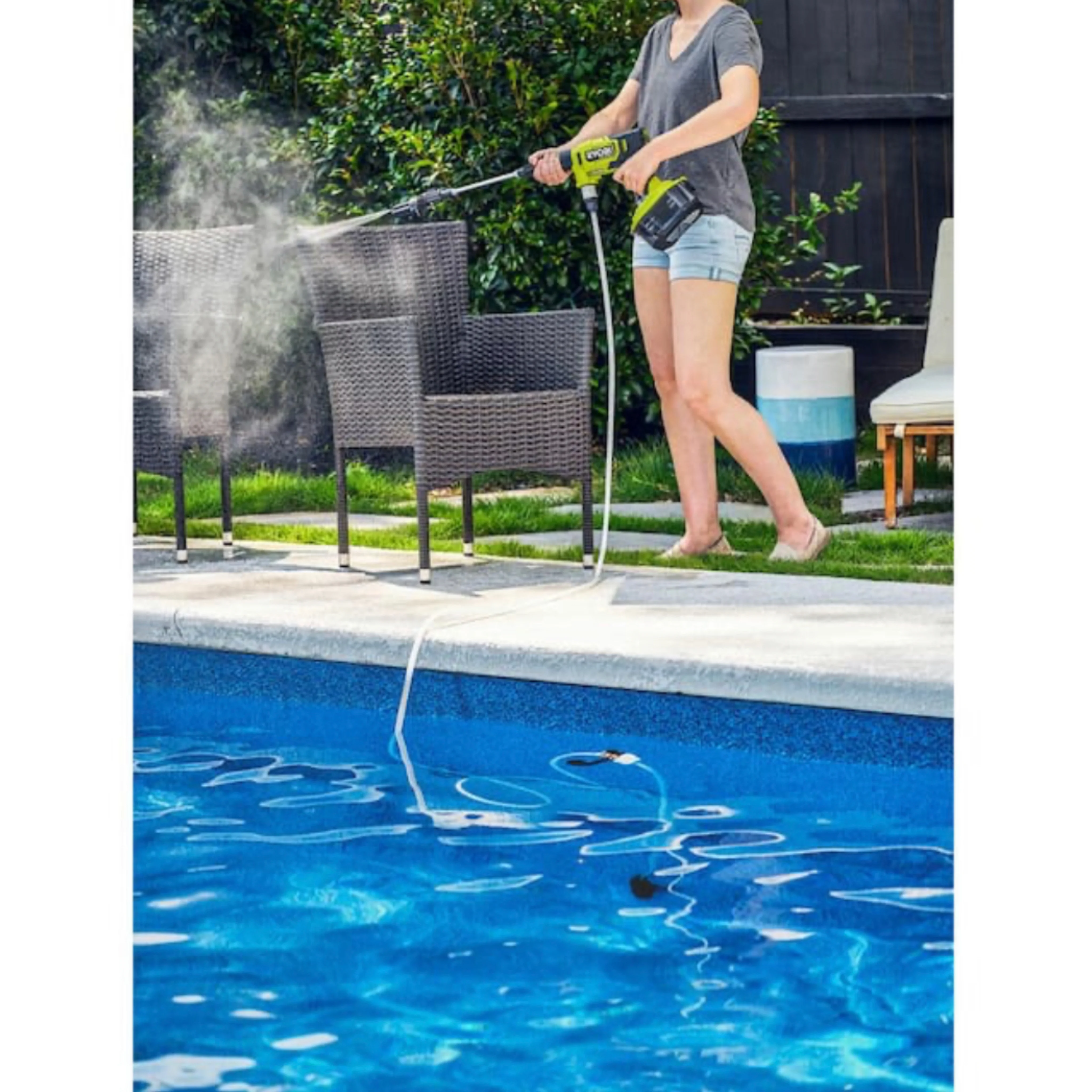 ONE+ HP 600 PSI at 0.7 GPM 18V Cordless Electric Cold water Power Cleaner, 20 ft. Siphon Hose - Image 5