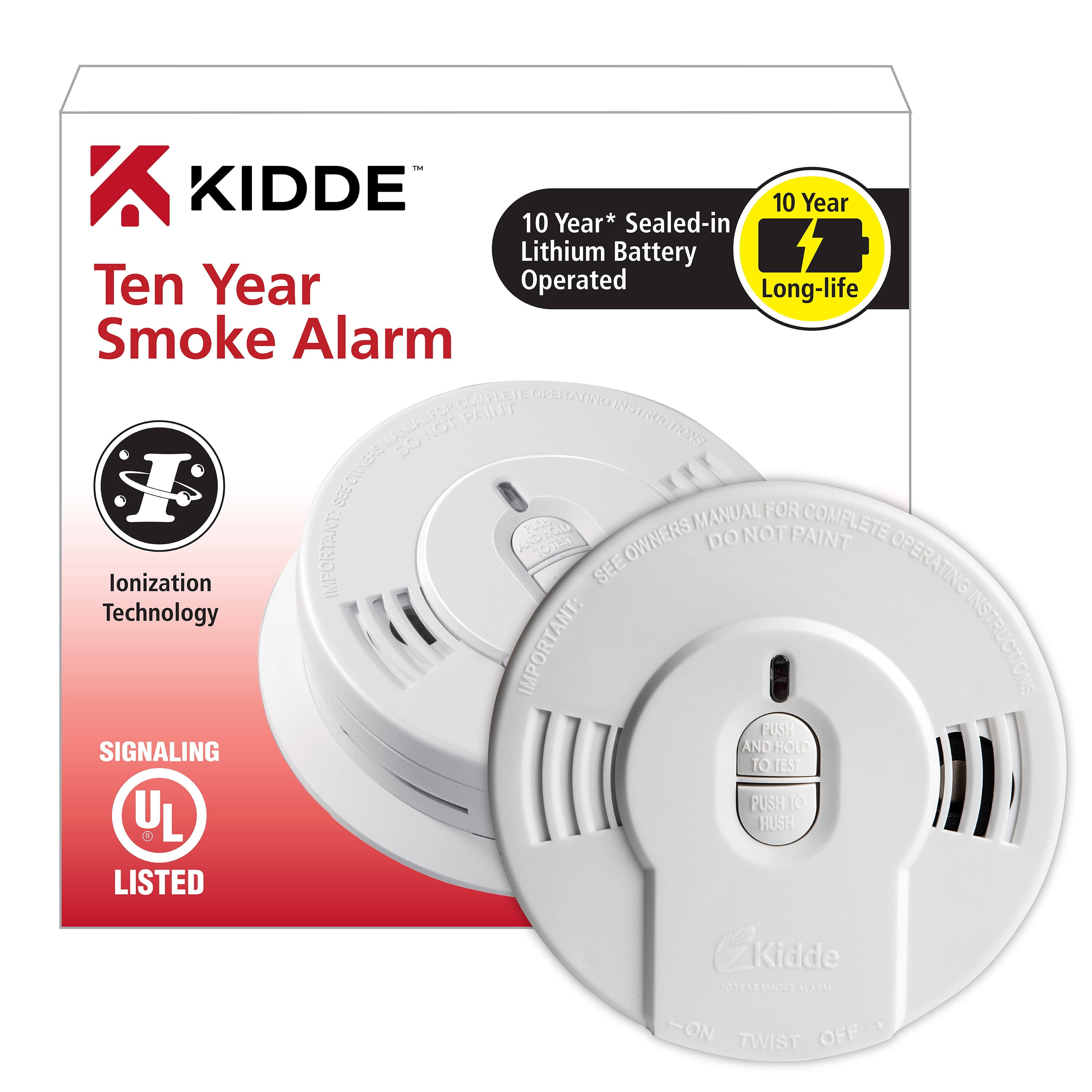 Kidde Sealed Lithium Battery Power Smoke Alarm - i9010 in White