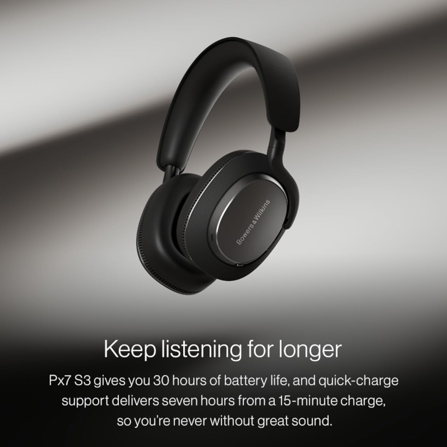 Bowers & Wilkins Px7 S3 Wireless Headphones Over Ear Noise Cancelling  Active Noise Cancelling & Transparency Mode  Hi-Res Sound  Bluetooth  30-Hr Playtime  Quick Charge  Anthracite Black