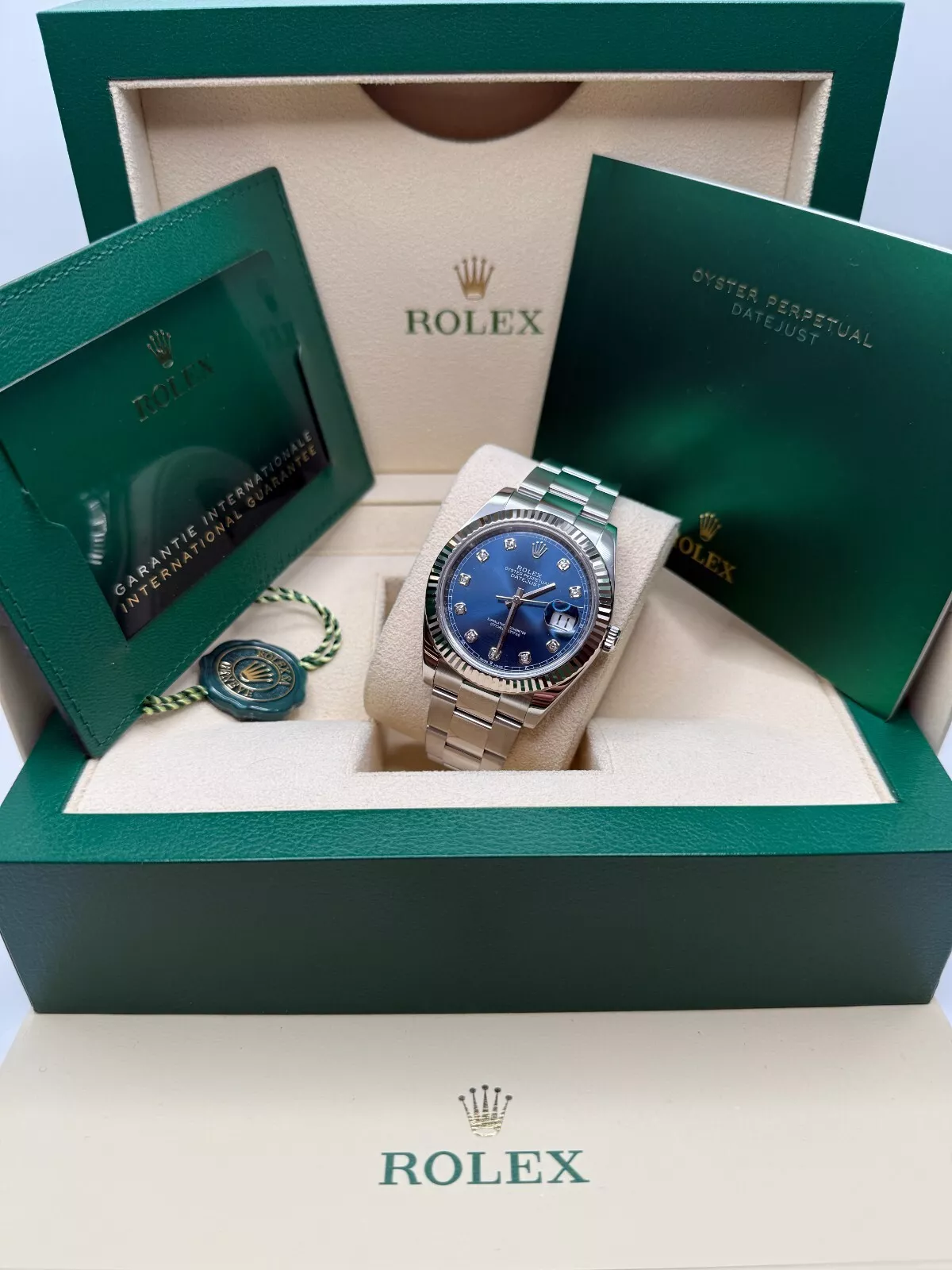 [Super Clone]RLX  Datejust 126334-0015 Blue Diamond Oyster 41mm Stainless Steel Mens Watch