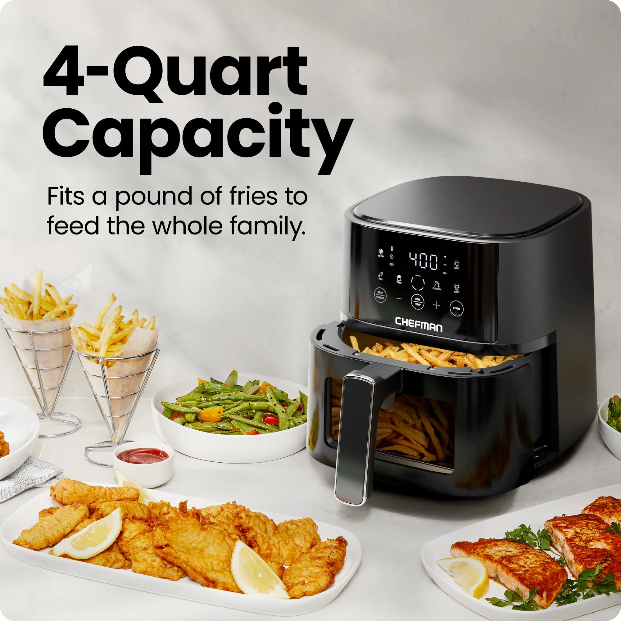 TurboFry Touch 4-Quart Easy-View Air Fryer