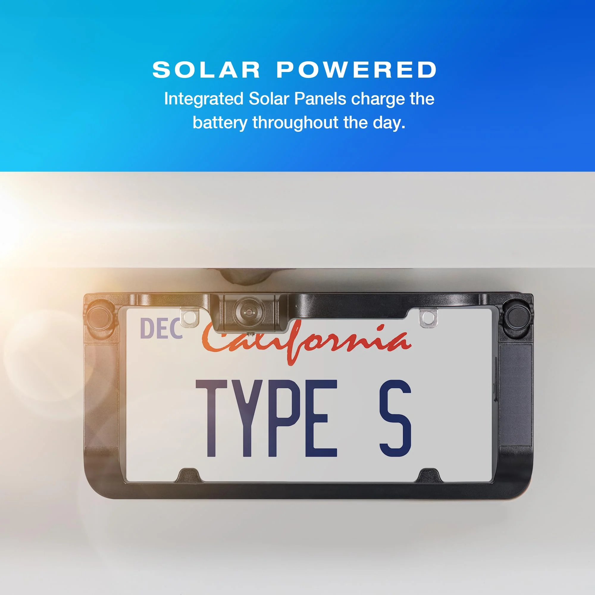 Solar Powered Wireless Backup Camera with Backup Proximity Sensor License plate frame design, 3 min installation, universally compatible 6�� HD dashboard monitor with motion sensor activation Image 3