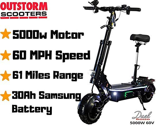 Trottinette électrique ultra-rapide MAXX 2025 (96 km/h) pour adultes, pliable, double moteur de 5 000 W, batterie 60 V / 38,5 Ah, autonomie de 134 km, pente maximale de 30°.