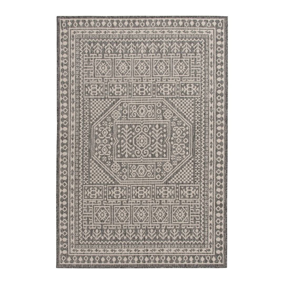Mainstays 5'x7' Grey Medallion Outdoor Area Rug, Size: 5' x 7'