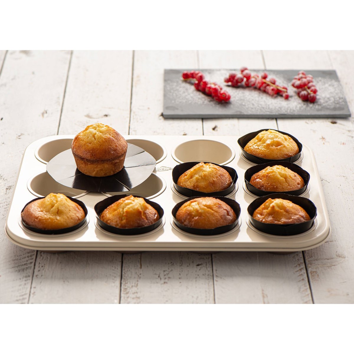 Muffinformer 12 stk svart