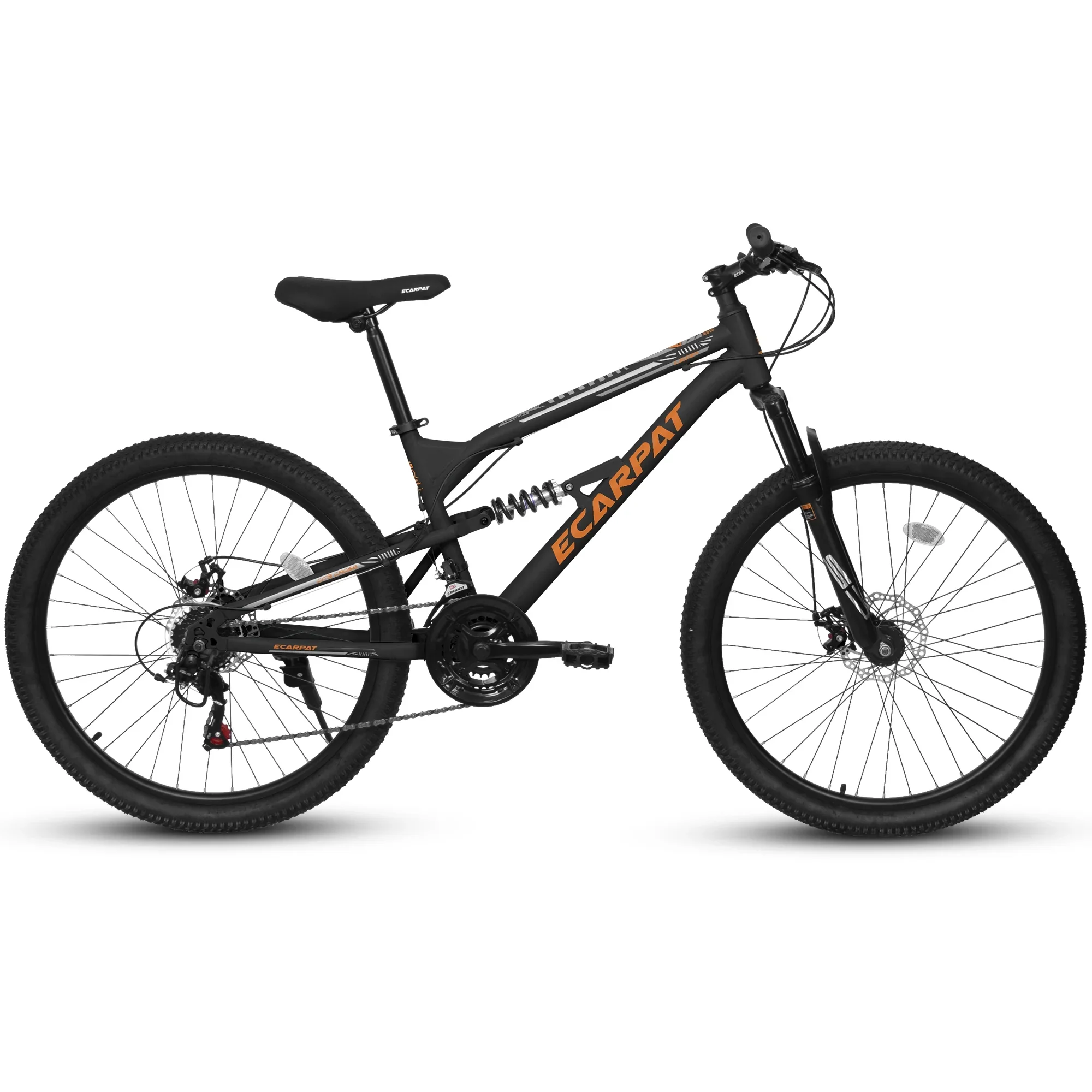 26 Inch Mountain Bike, Dual Full Suspension 21-Speed Disc Brakes Thumb Shifter, Carbon Steel Frame Mountain Bike, Mens Womens Trail Commuter City Bicycles