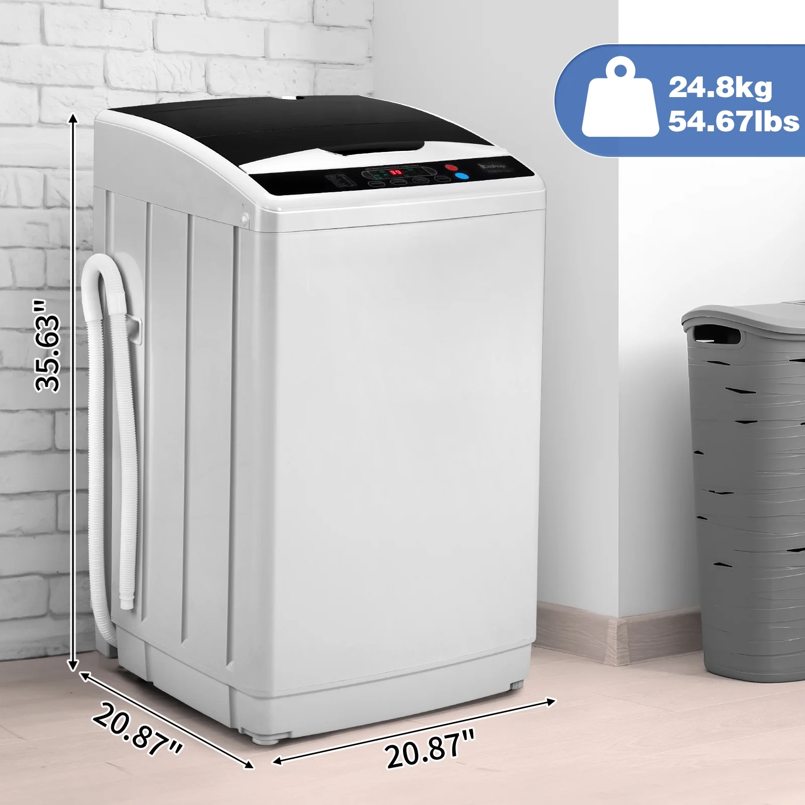 Full Automatic Washing Machine, 25 lbs Top Load Portable Washer with Drain Pump - Image 7