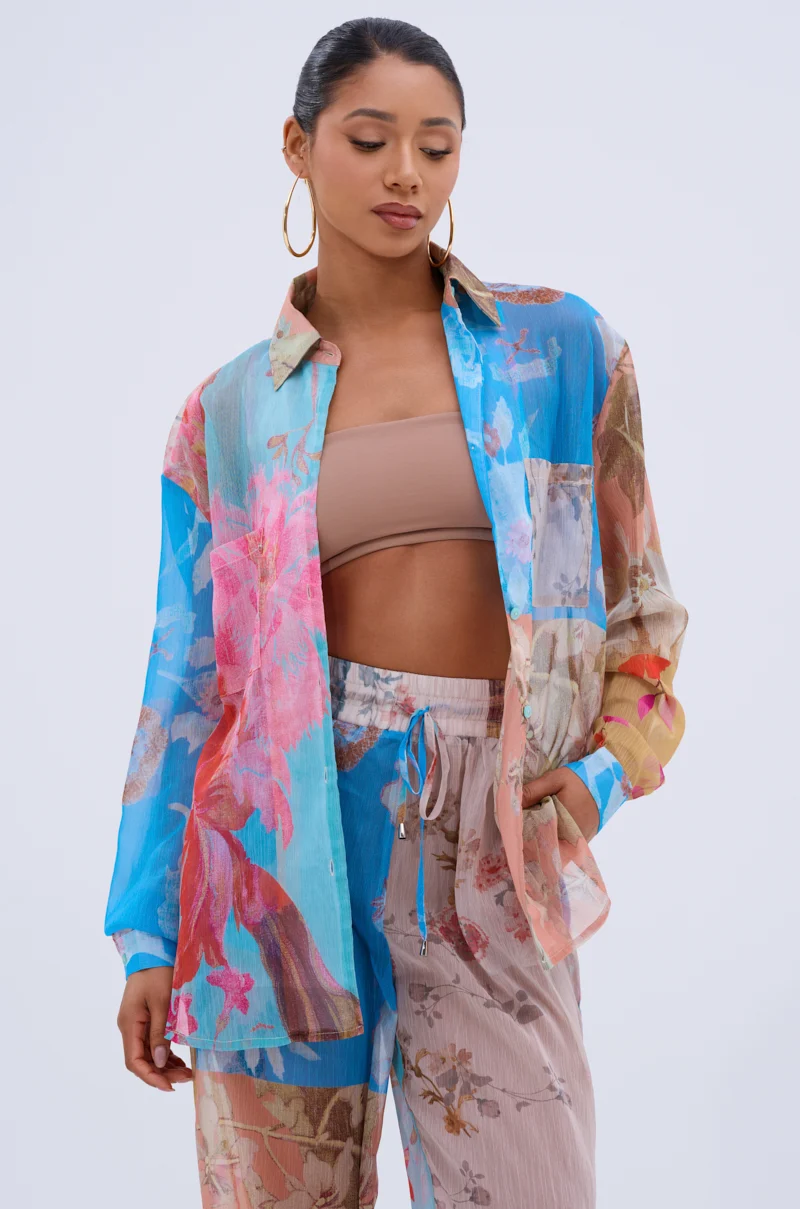 LILY CHIFFON BUTTON DOWN TOP - Akira Store