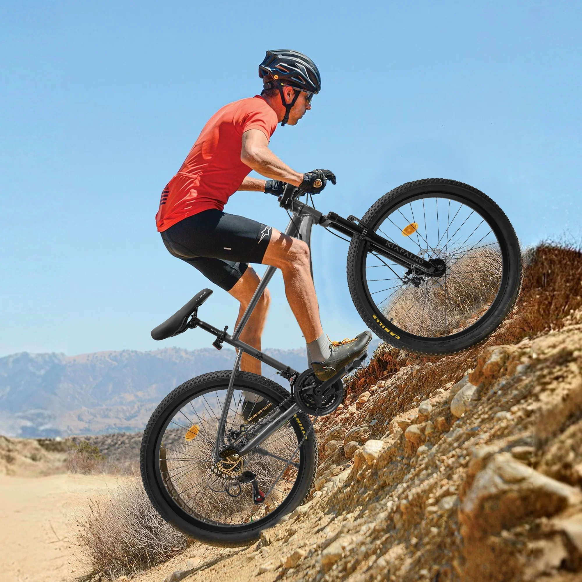 24 Inch Mountain Bike, 21 Speed Mountain Bicycle with Aluminium Alloy Frame, Dual Disc Brakes and Front Suspension, Men Commuting City Bike for Teenagers Adult, Quick Release Front Wheel, Black